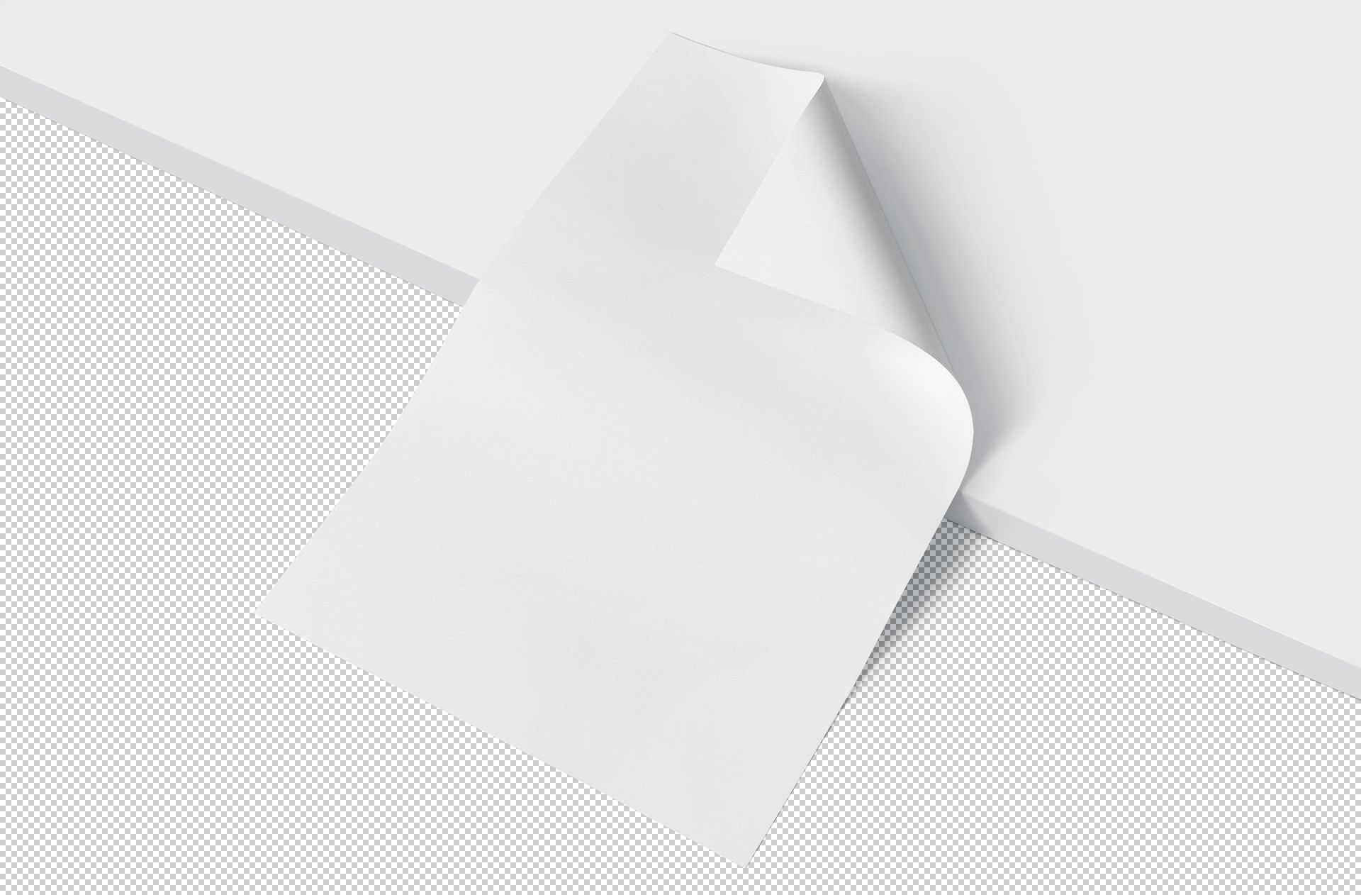 floating paper mock-up