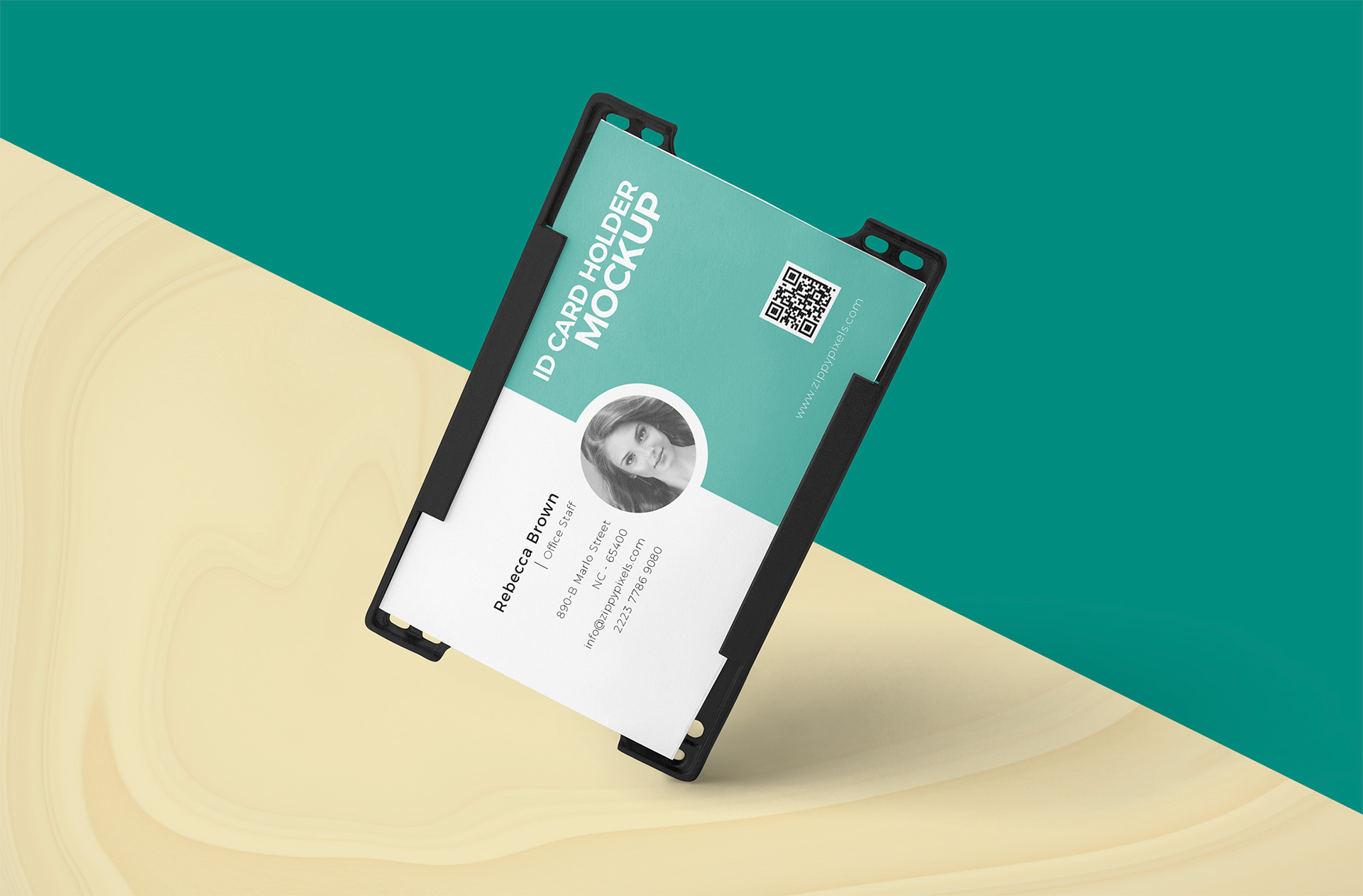 ID Card Holder Mockup with Realistic Display