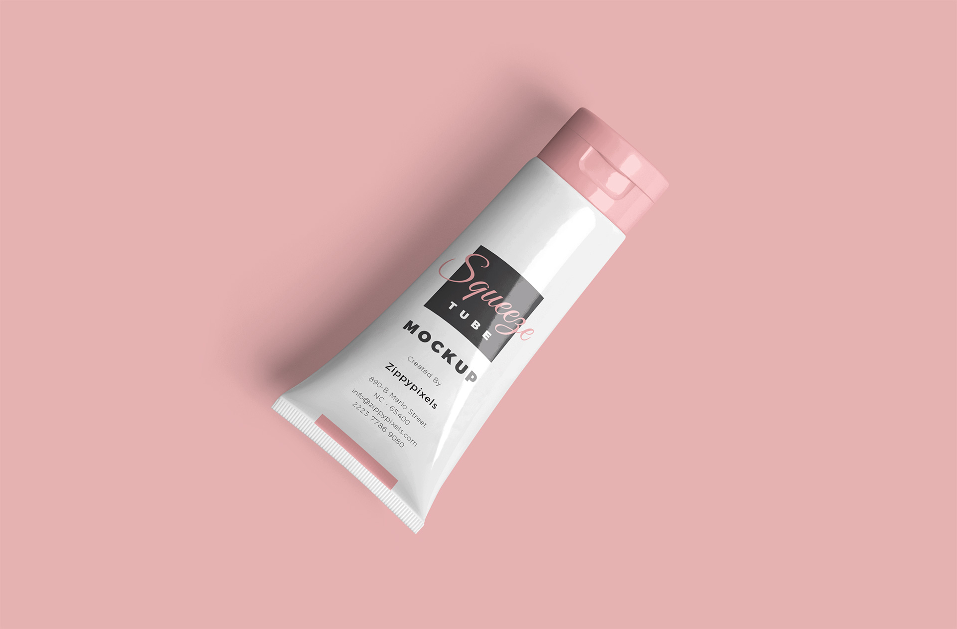 Realistic Squeeze Tube Mockup with Flip Cap