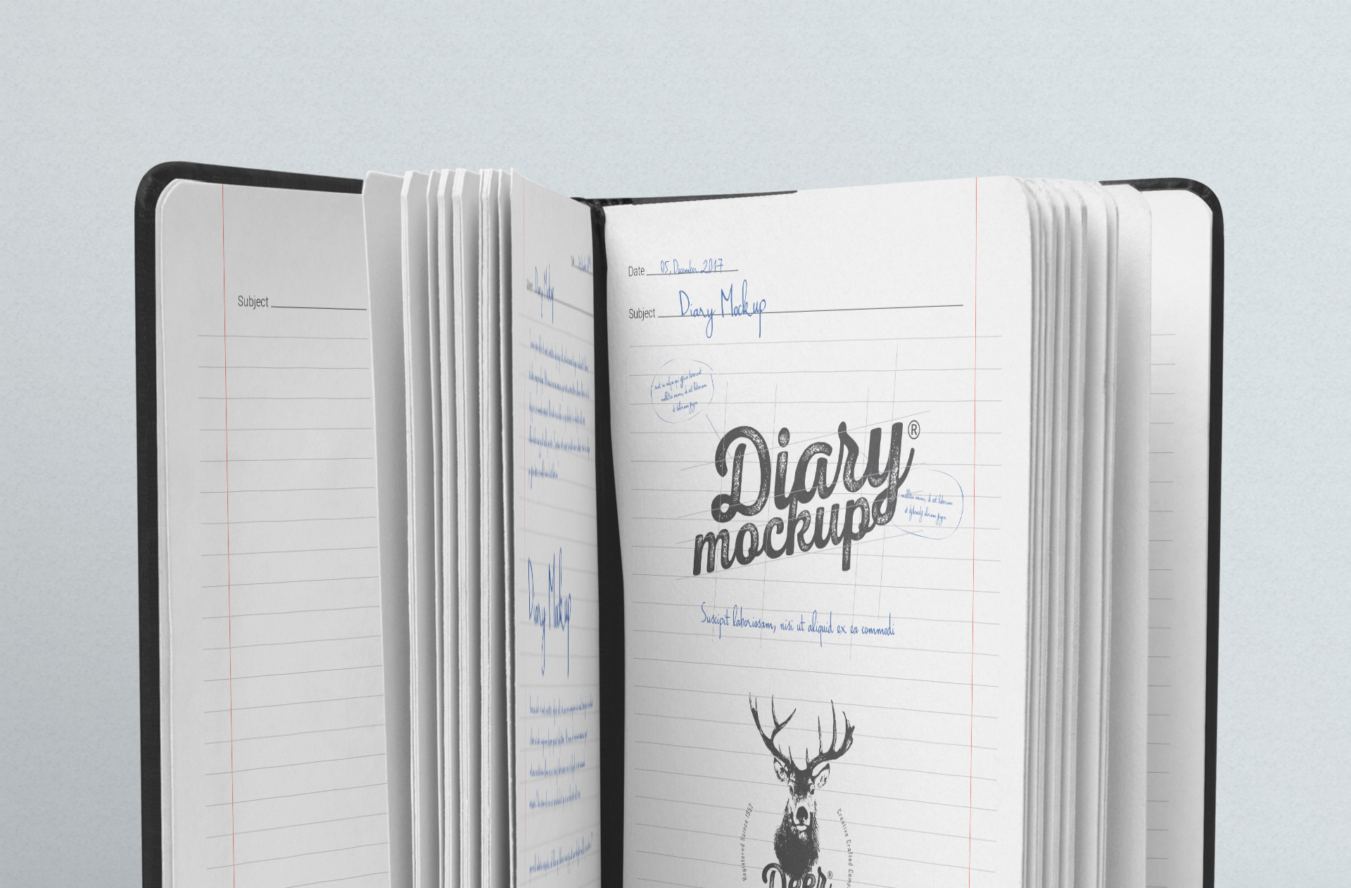 black hardcover notebook mockup