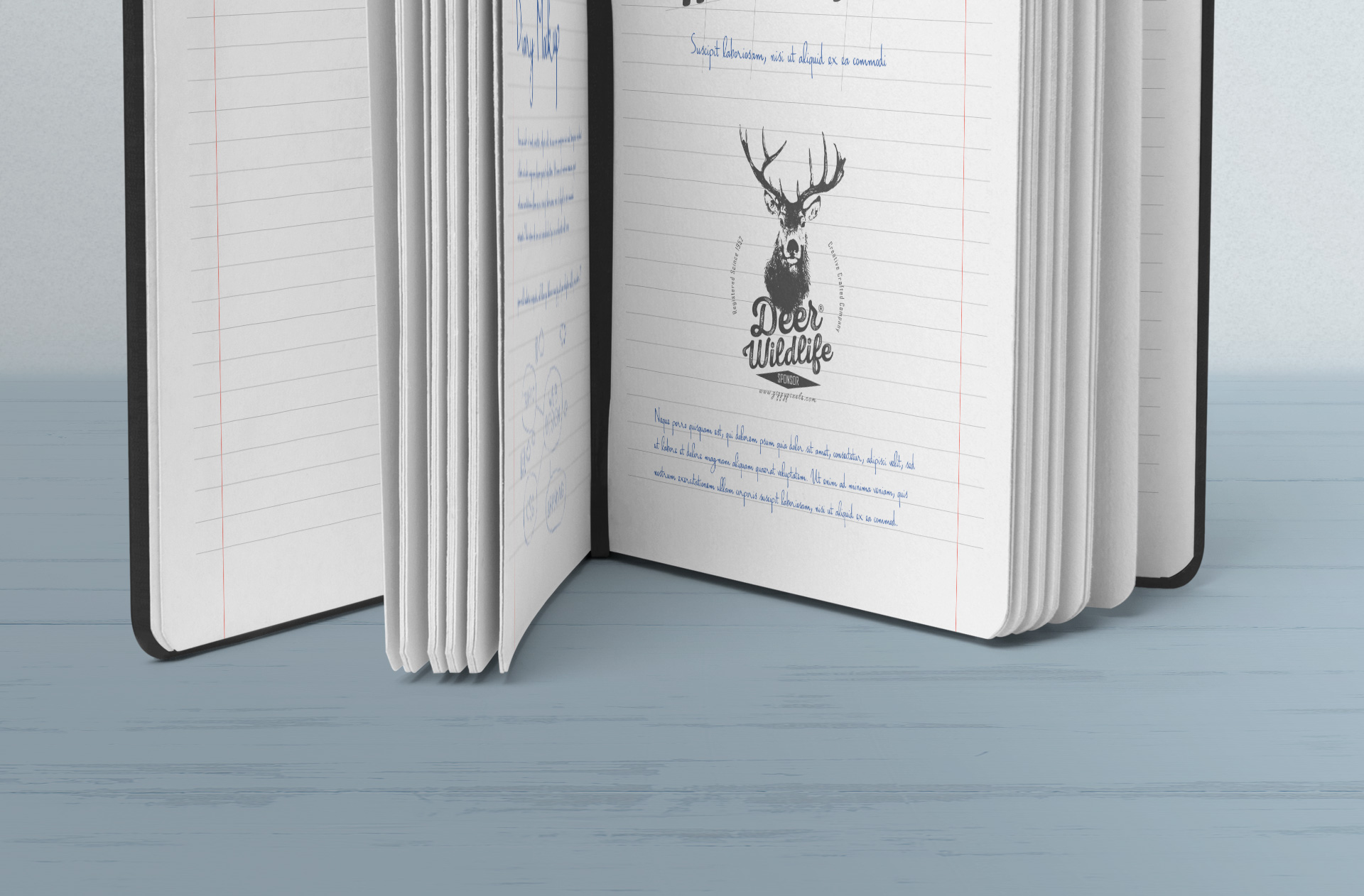 black hardcover notebook mockup