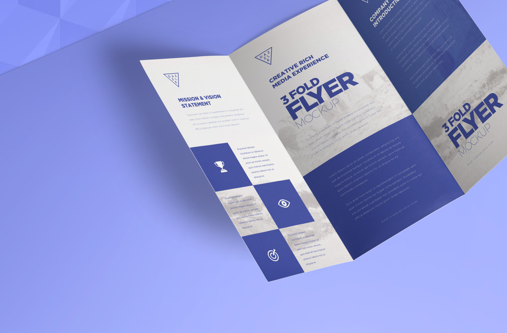 a4 trifold paper mockup