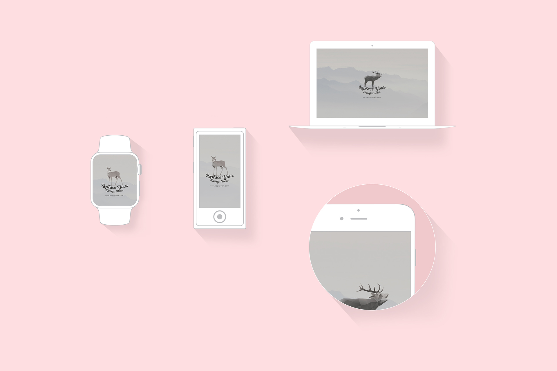 24 Free Flat Vector Apple Device Mockups (All Apple Devices Including iPhone 6S/6S Plus)
