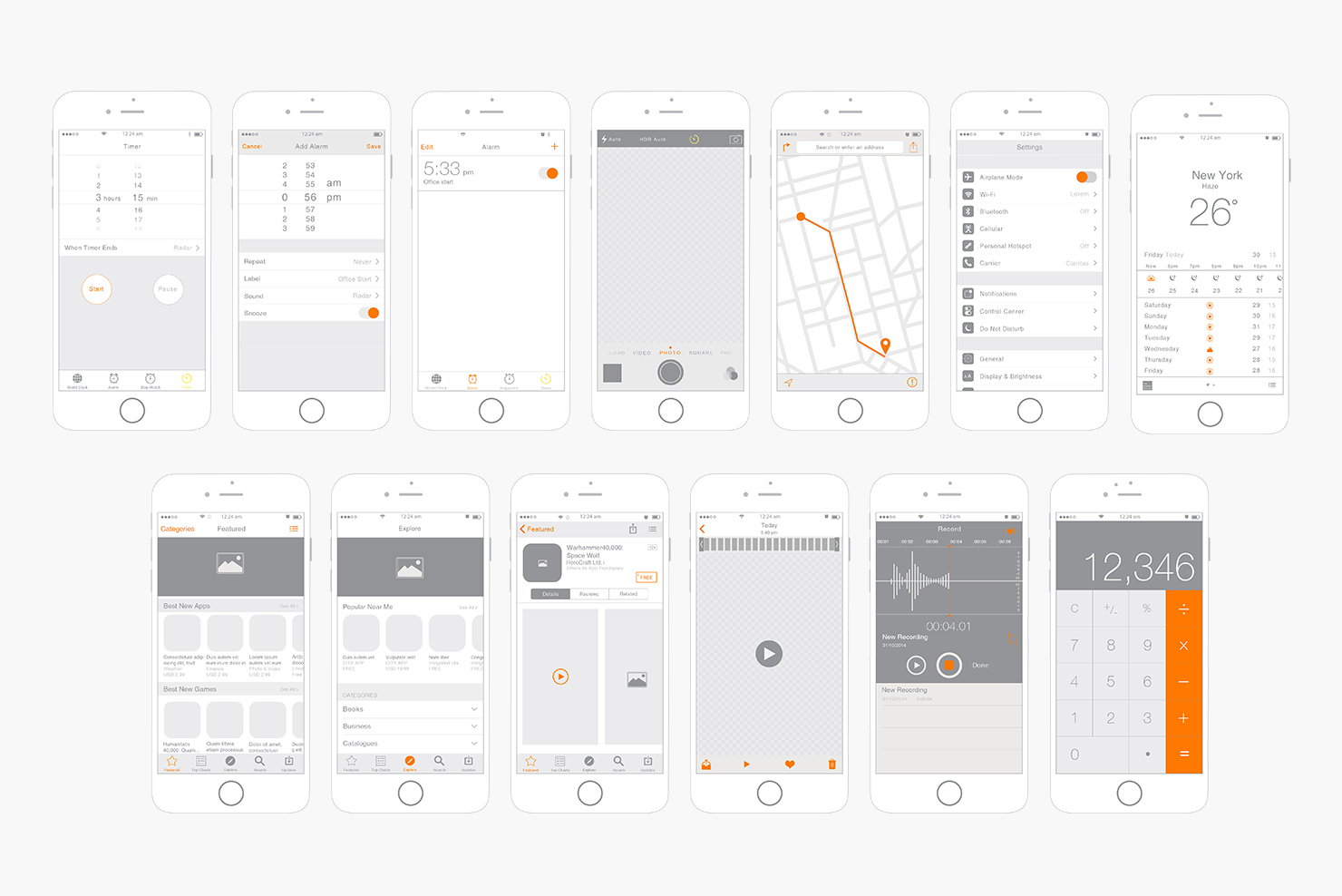 app design wireframe