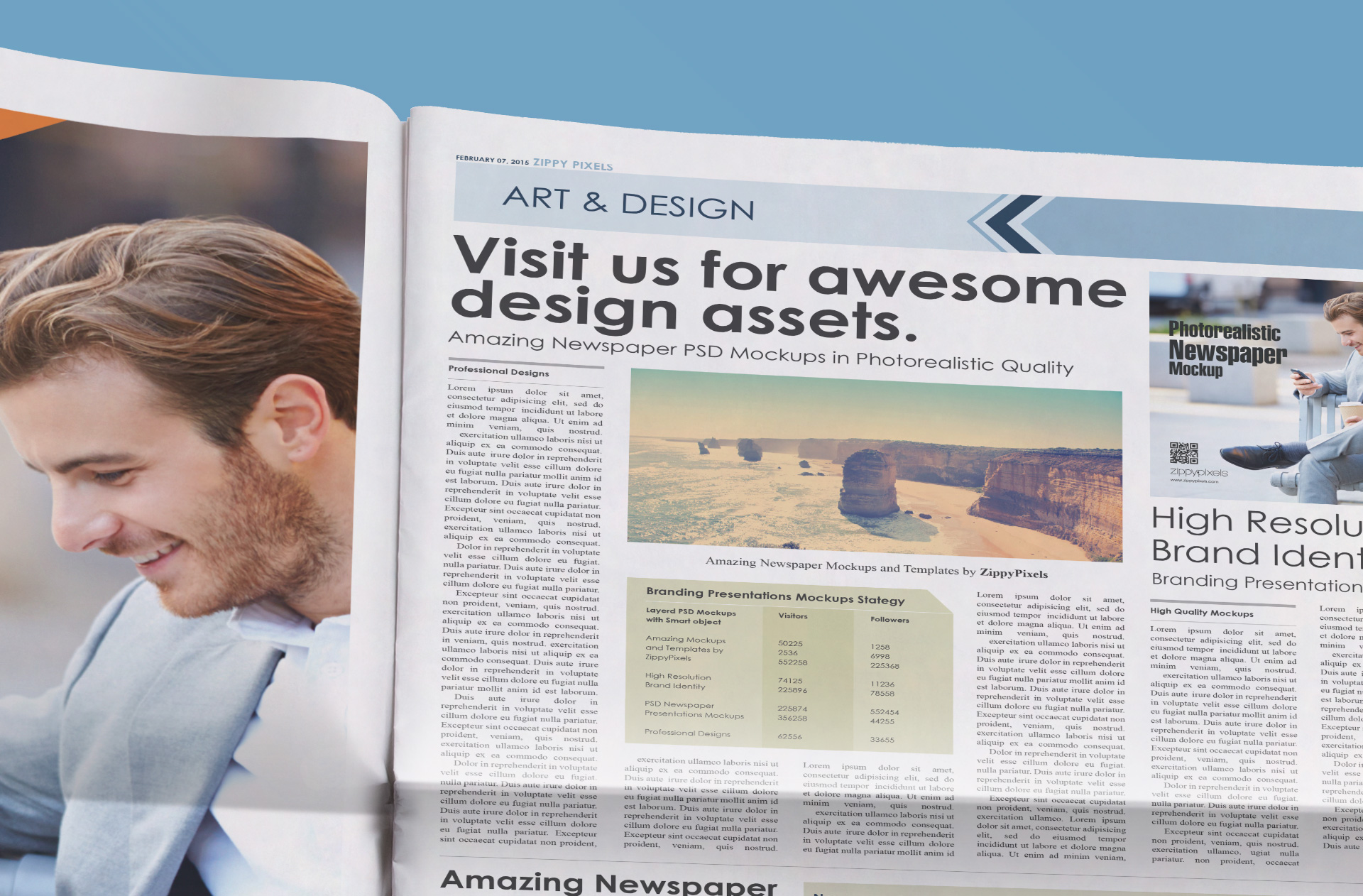 broadsheet mockup
