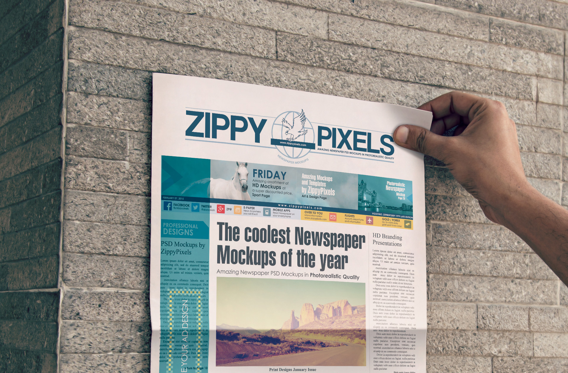 broadsheet mockup