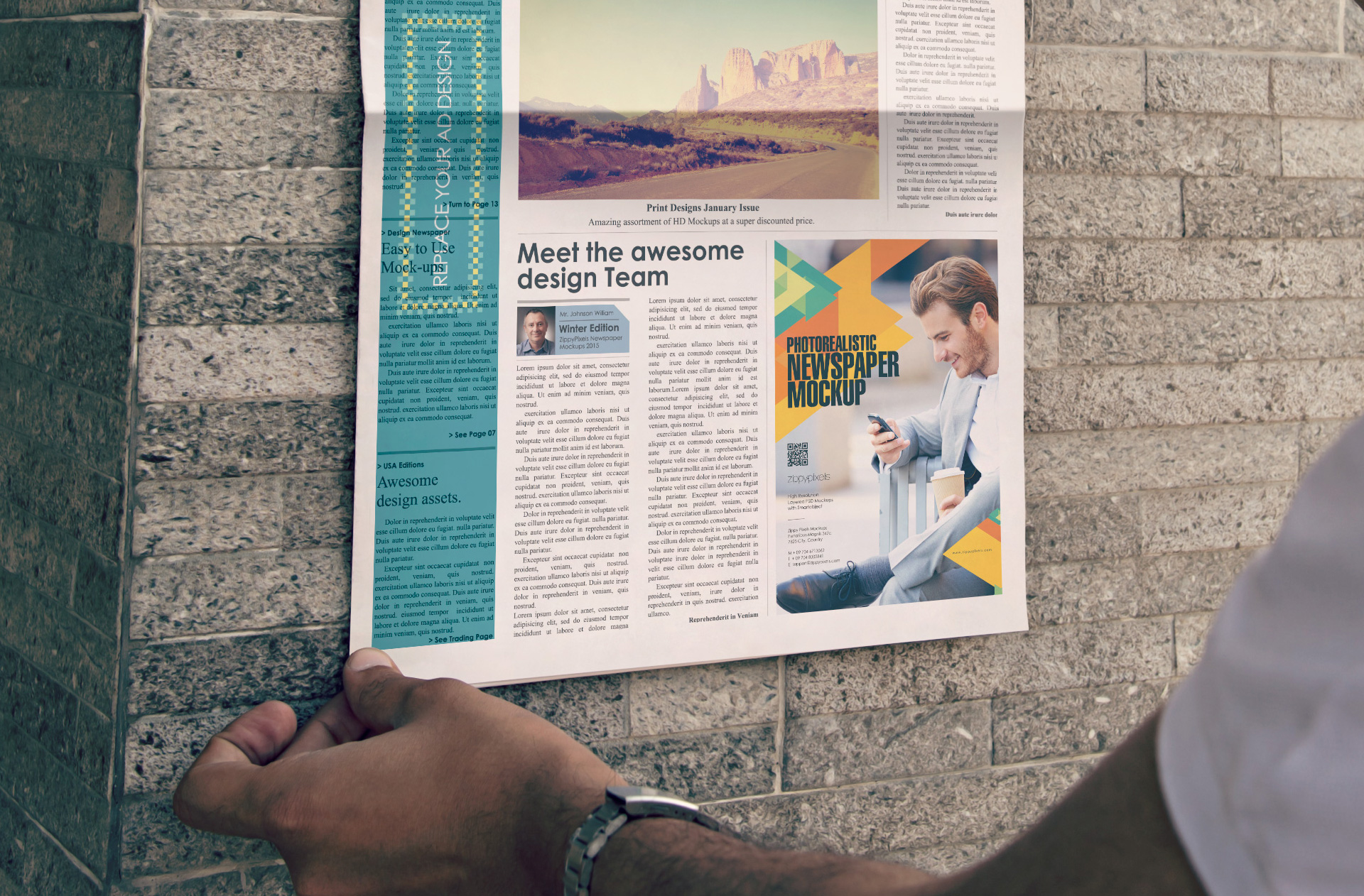 broadsheet mockup