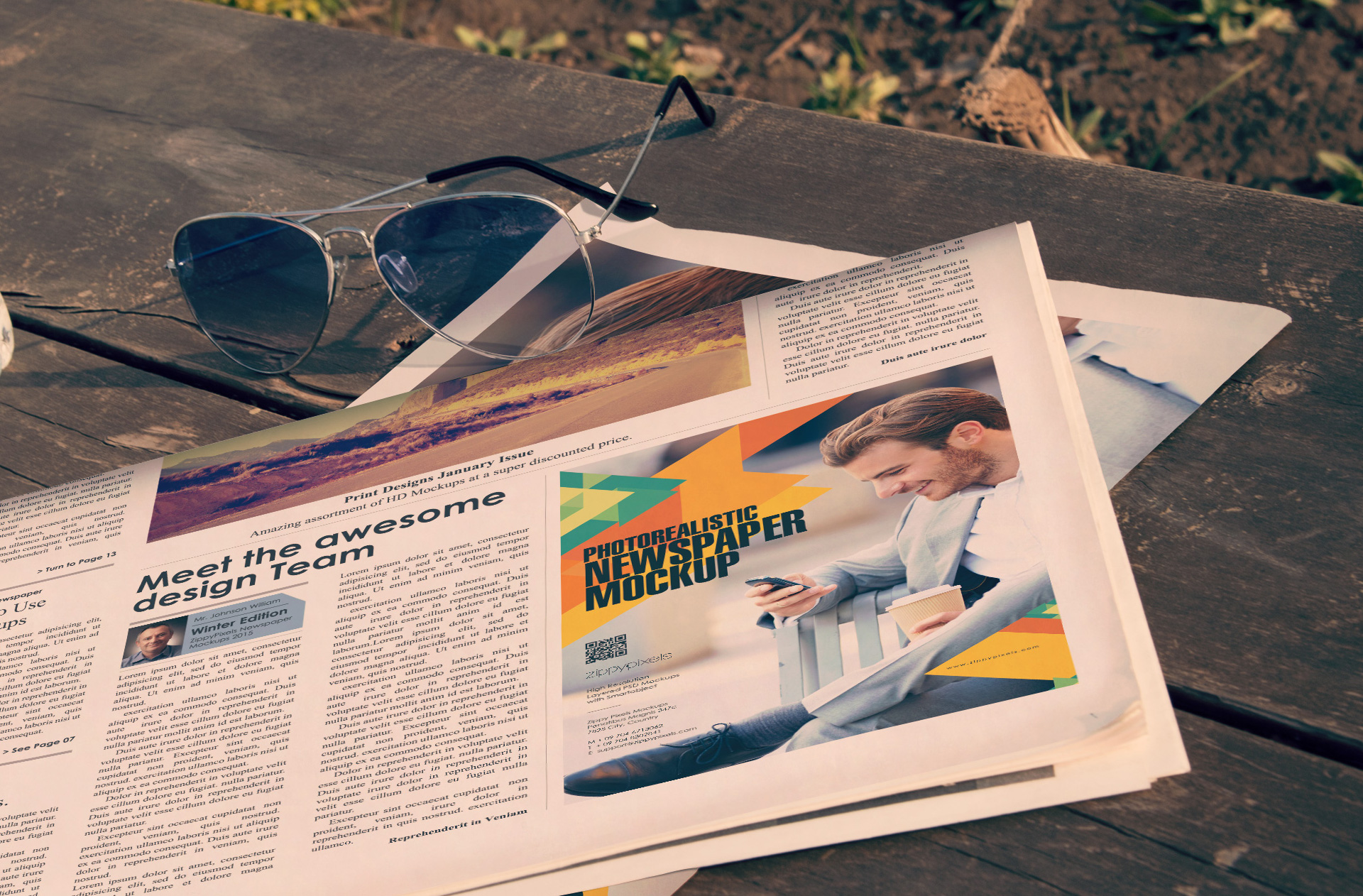 broadsheet mockup