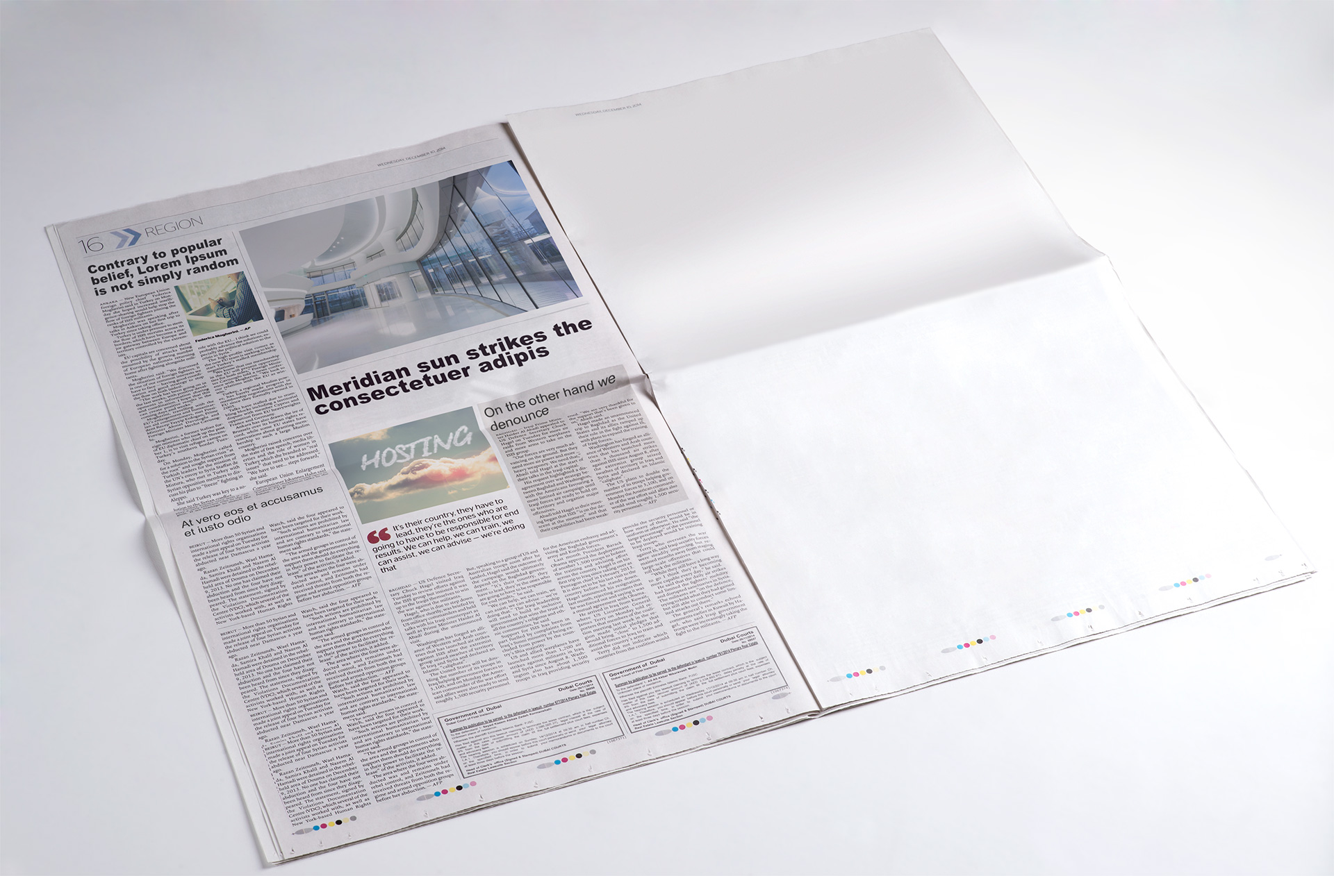 folded newspaper mockup