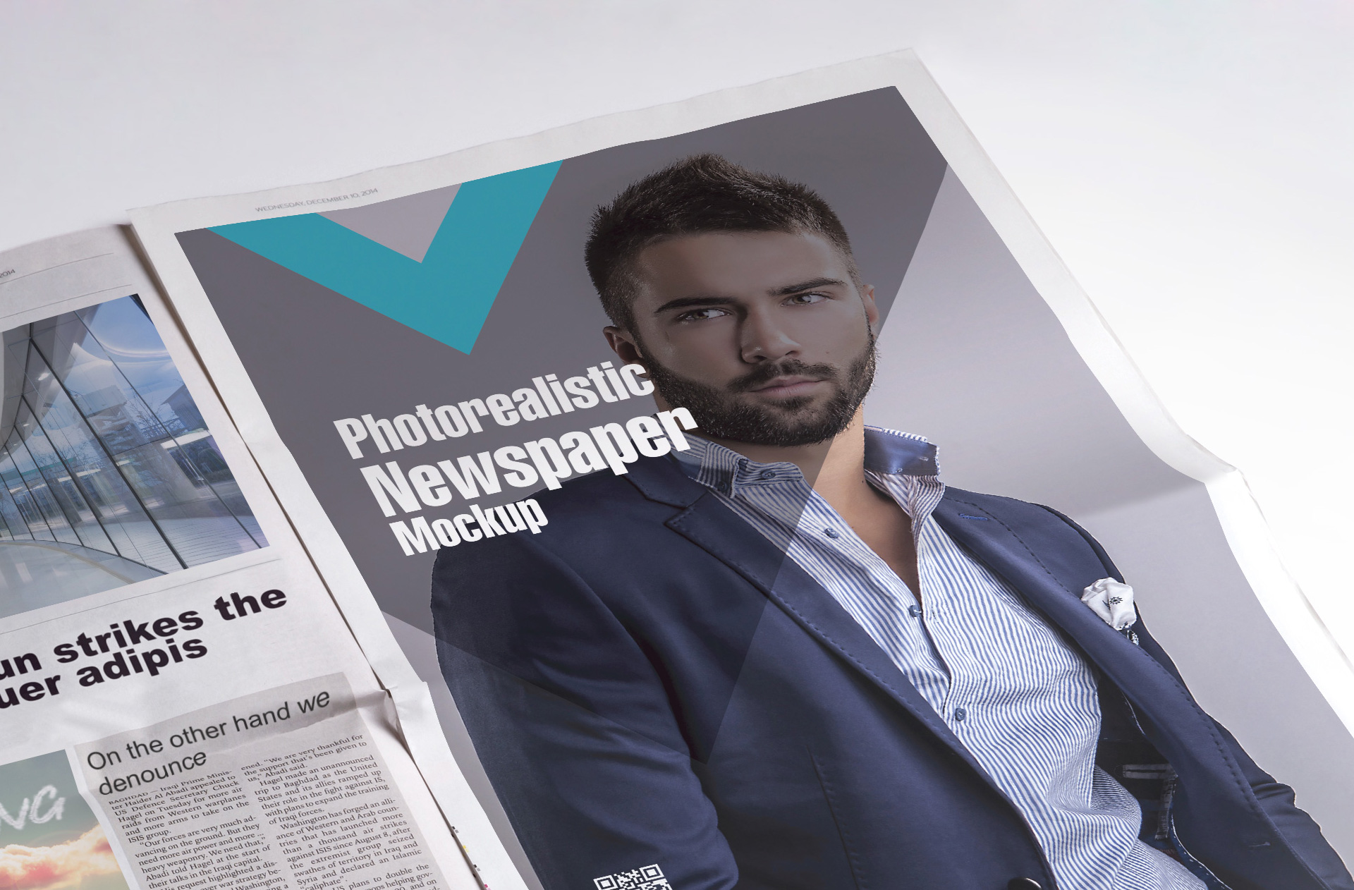 folded newspaper mockup