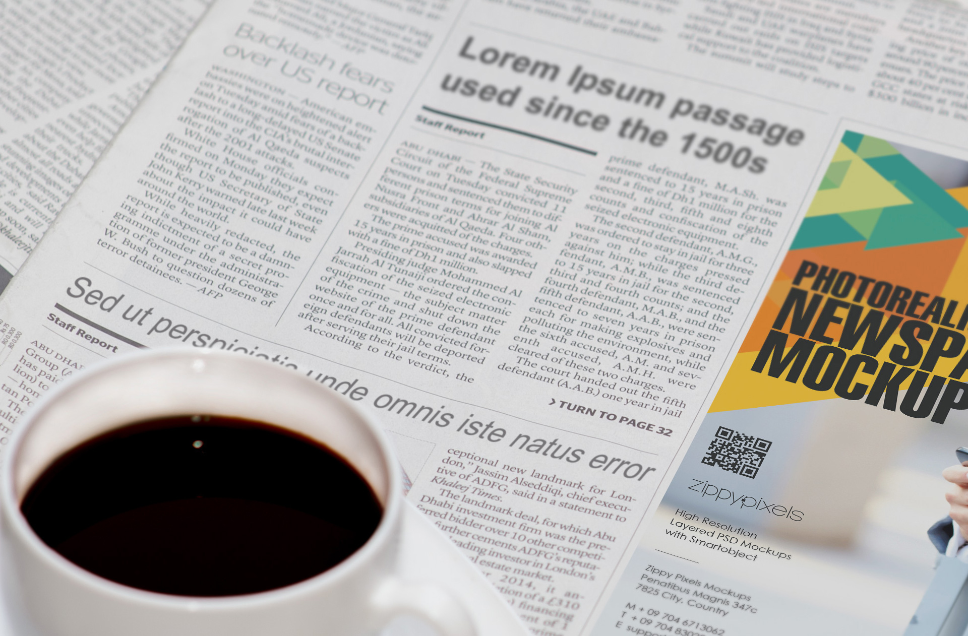 broadsheet newspaper PSD