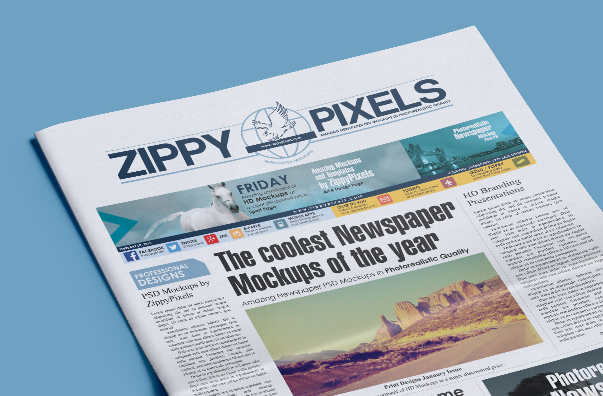 broadsheet newspaper PSD