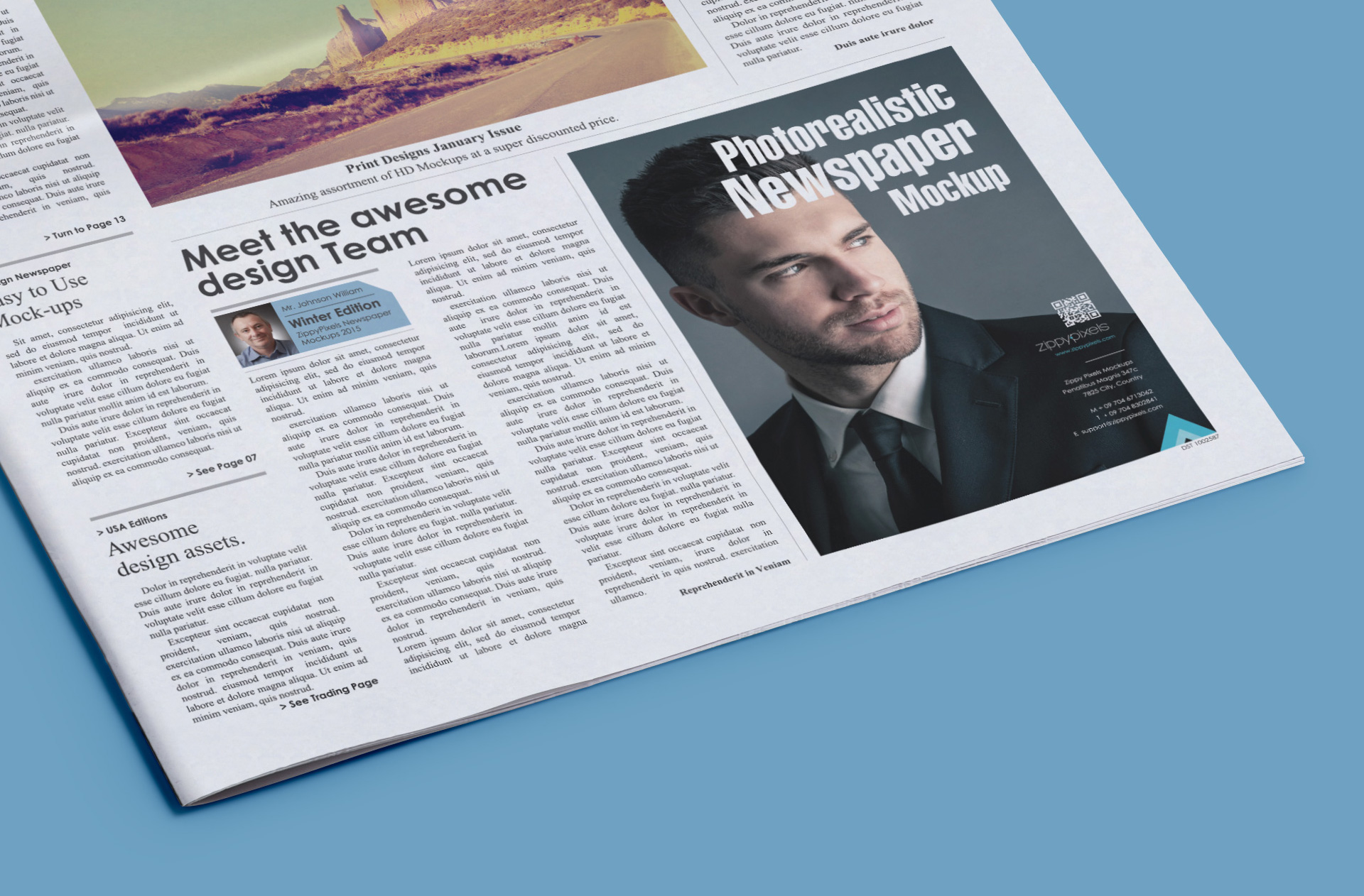 broadsheet newspaper PSD