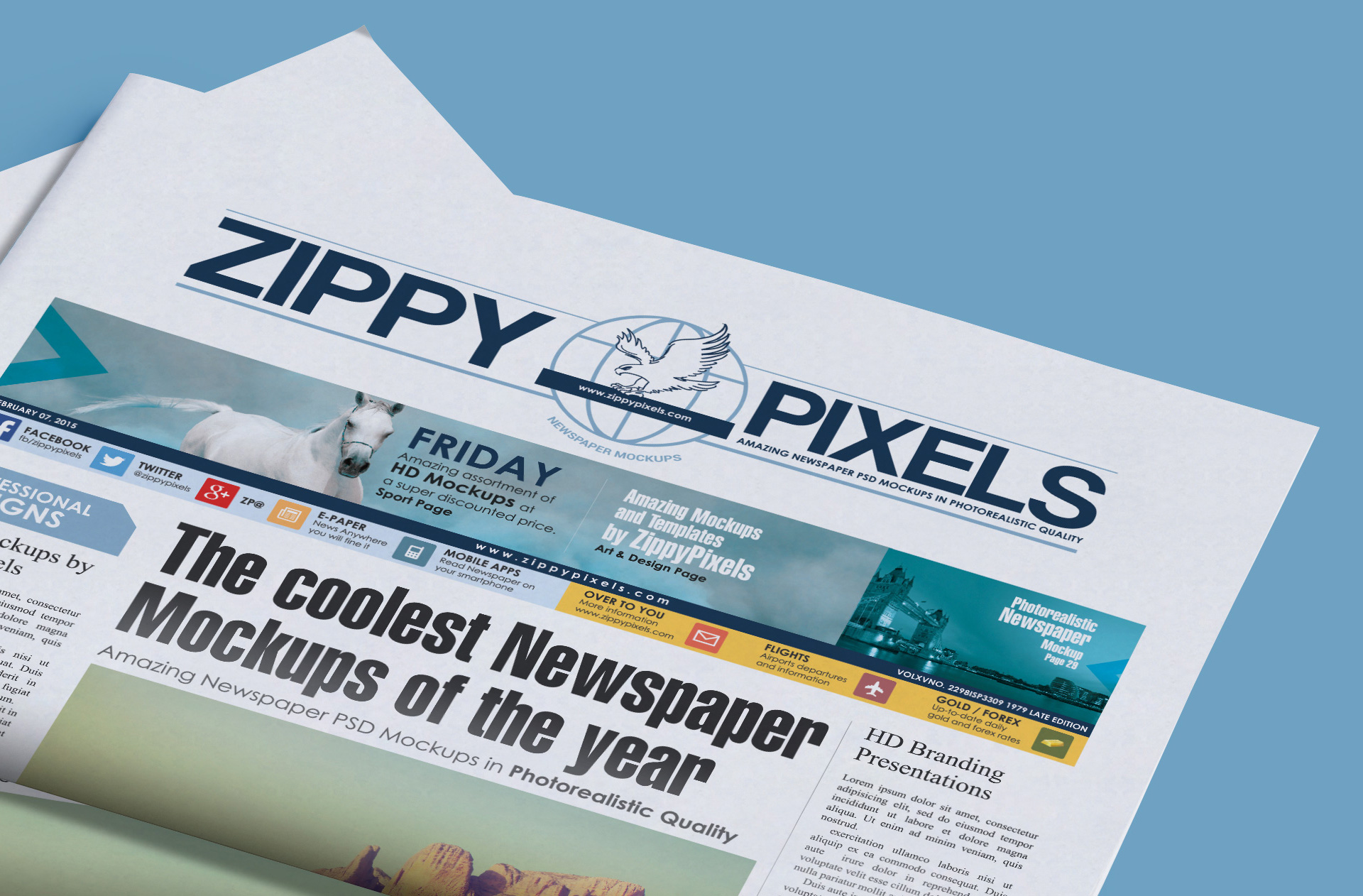 broadsheet newspaper mockup