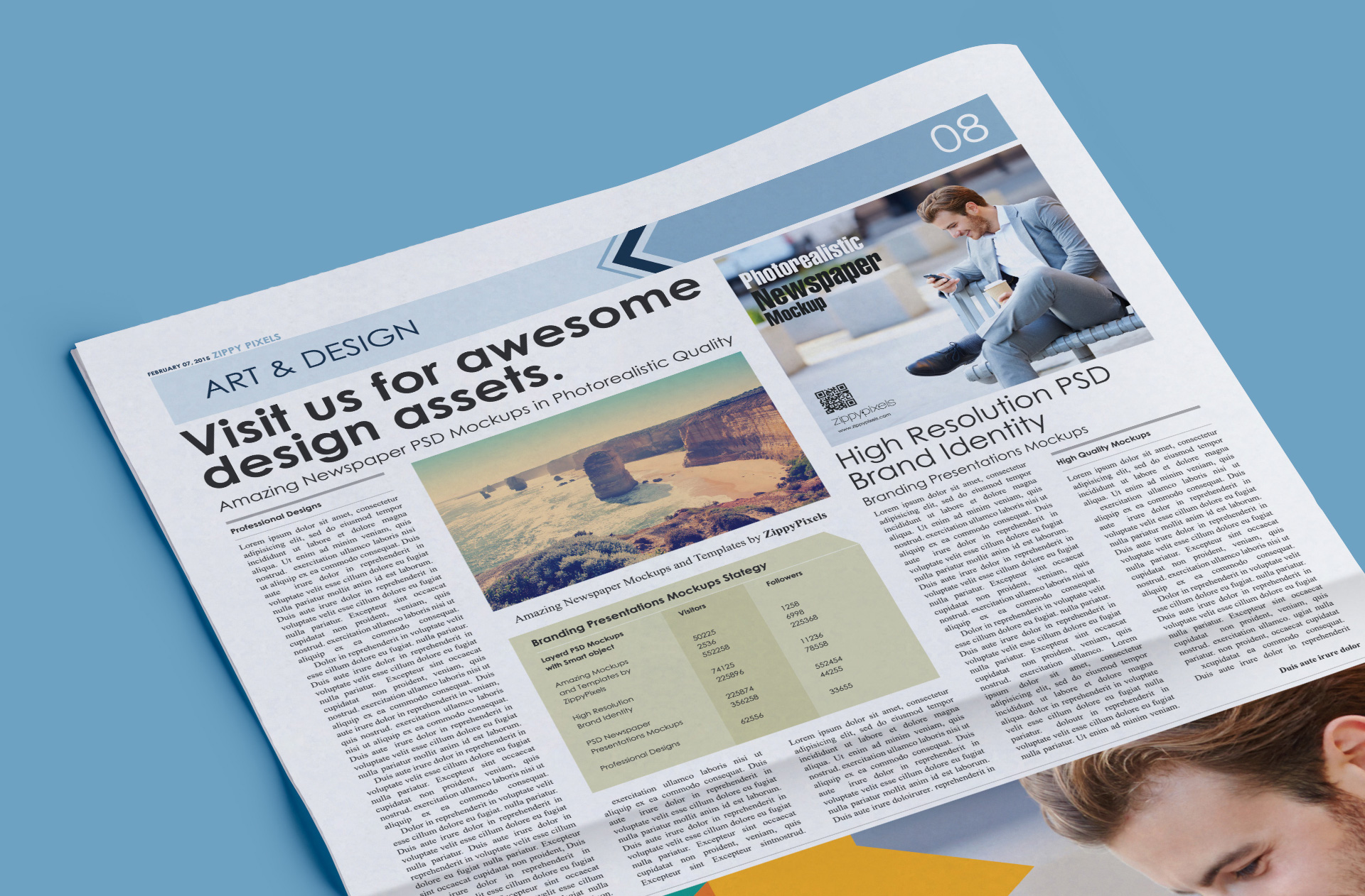 folded newspaper PSD
