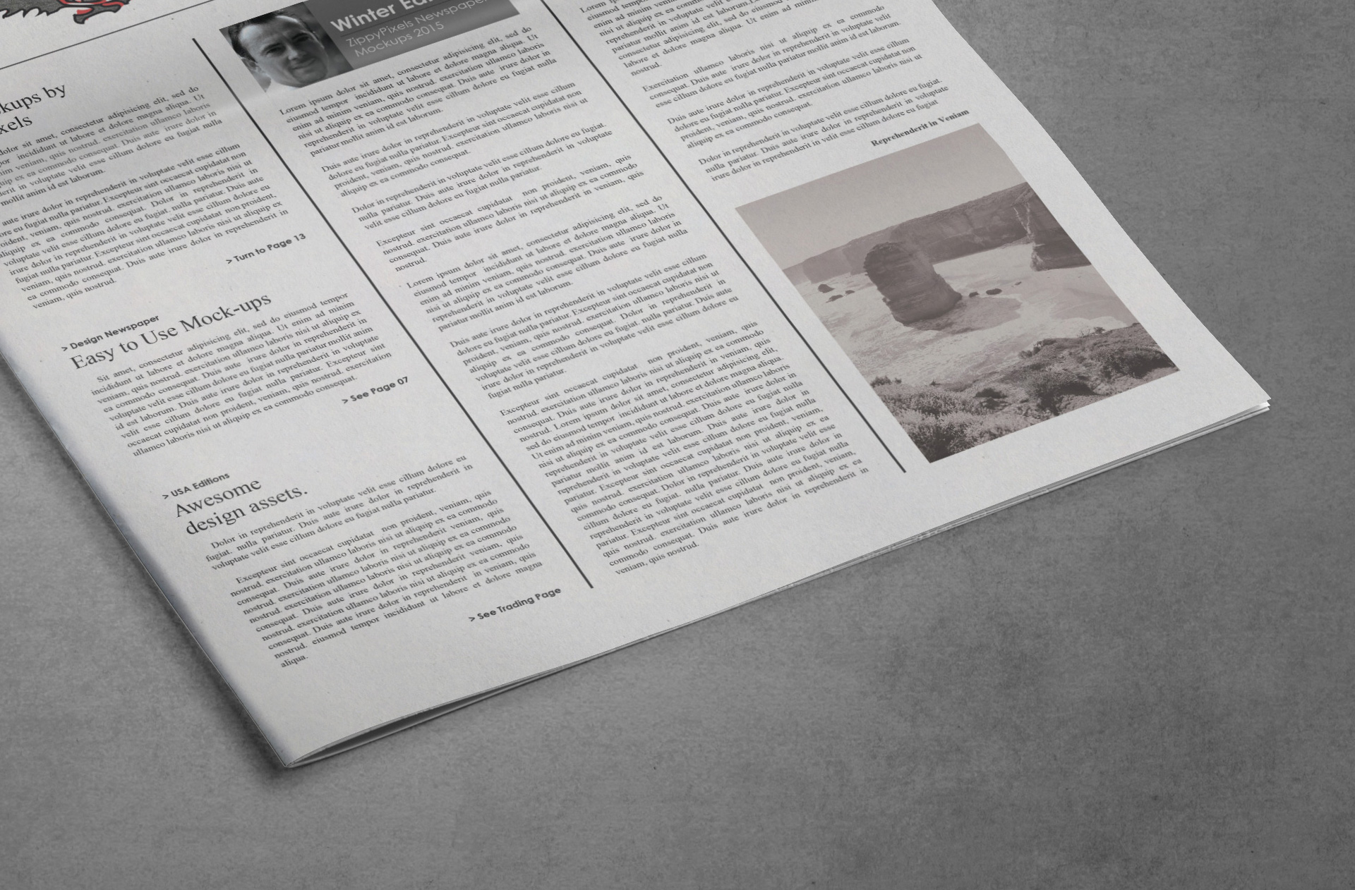 A3 newspaper mockup