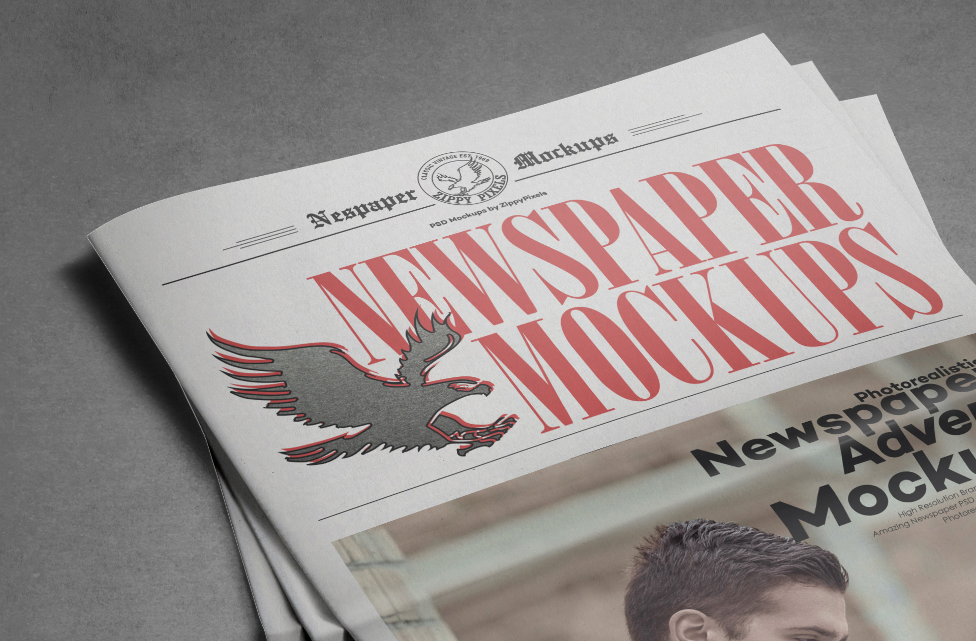 advertising layout mock-up