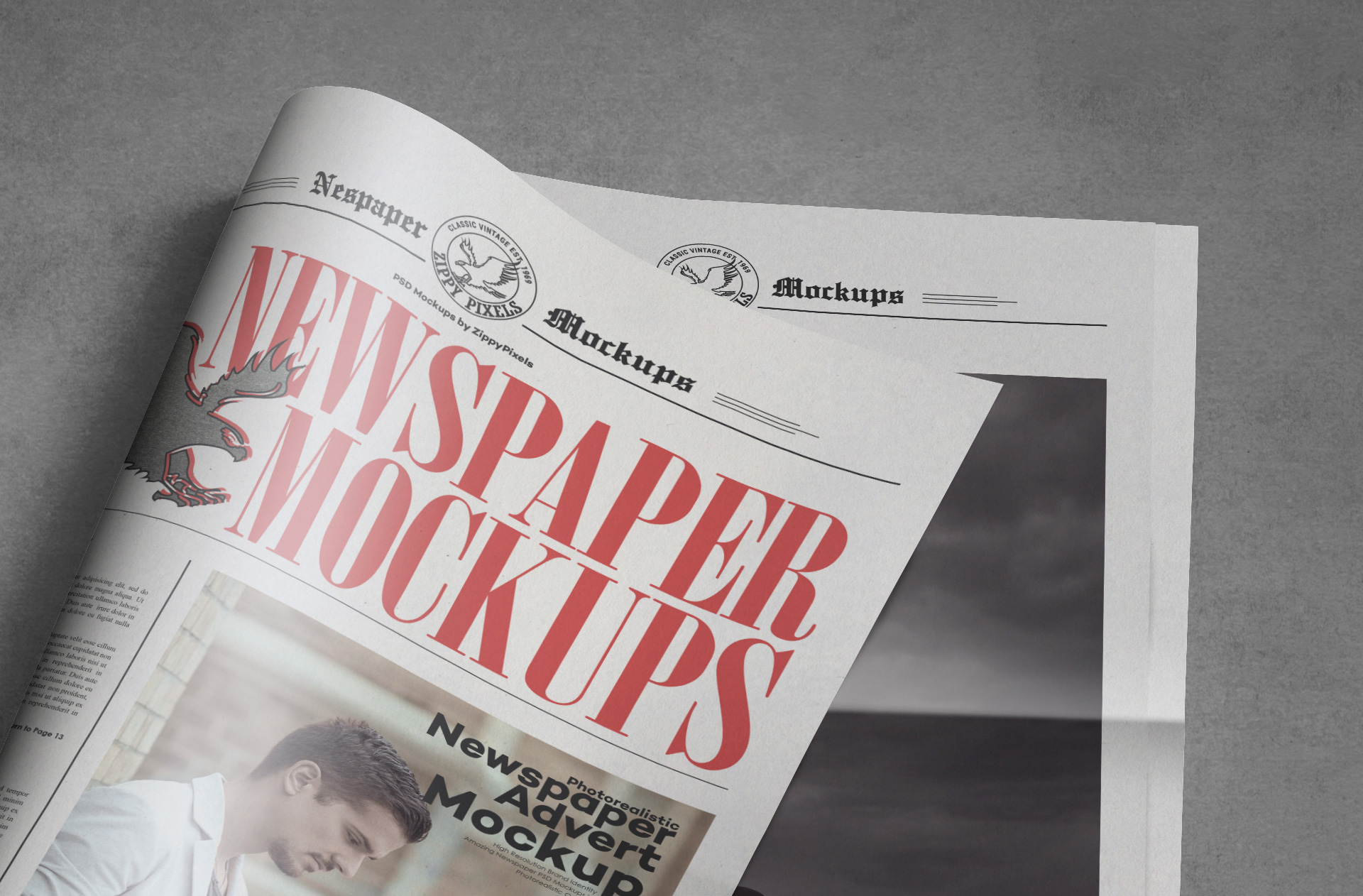 advertising layout mockup
