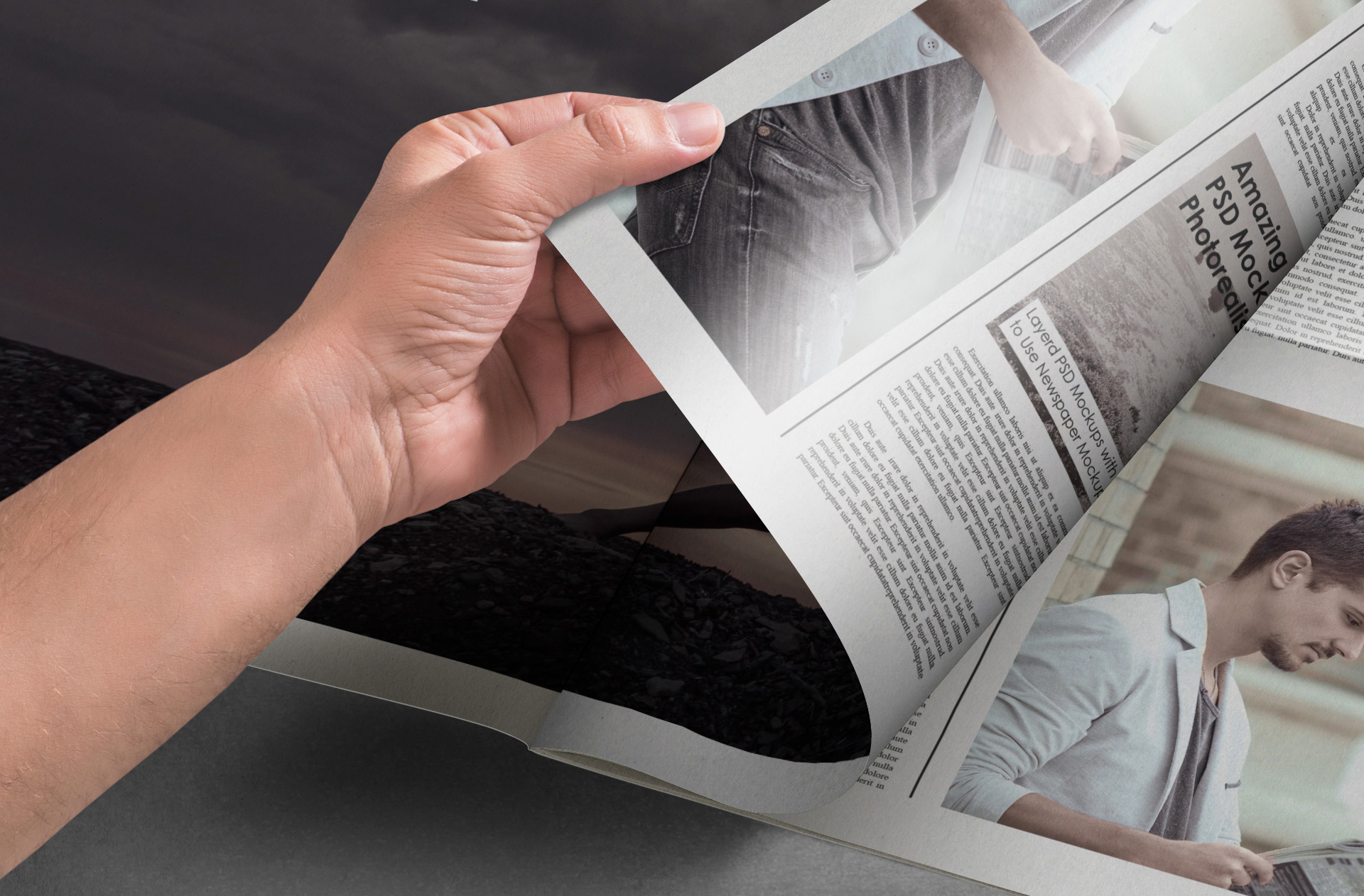 A3 newspaper mockup