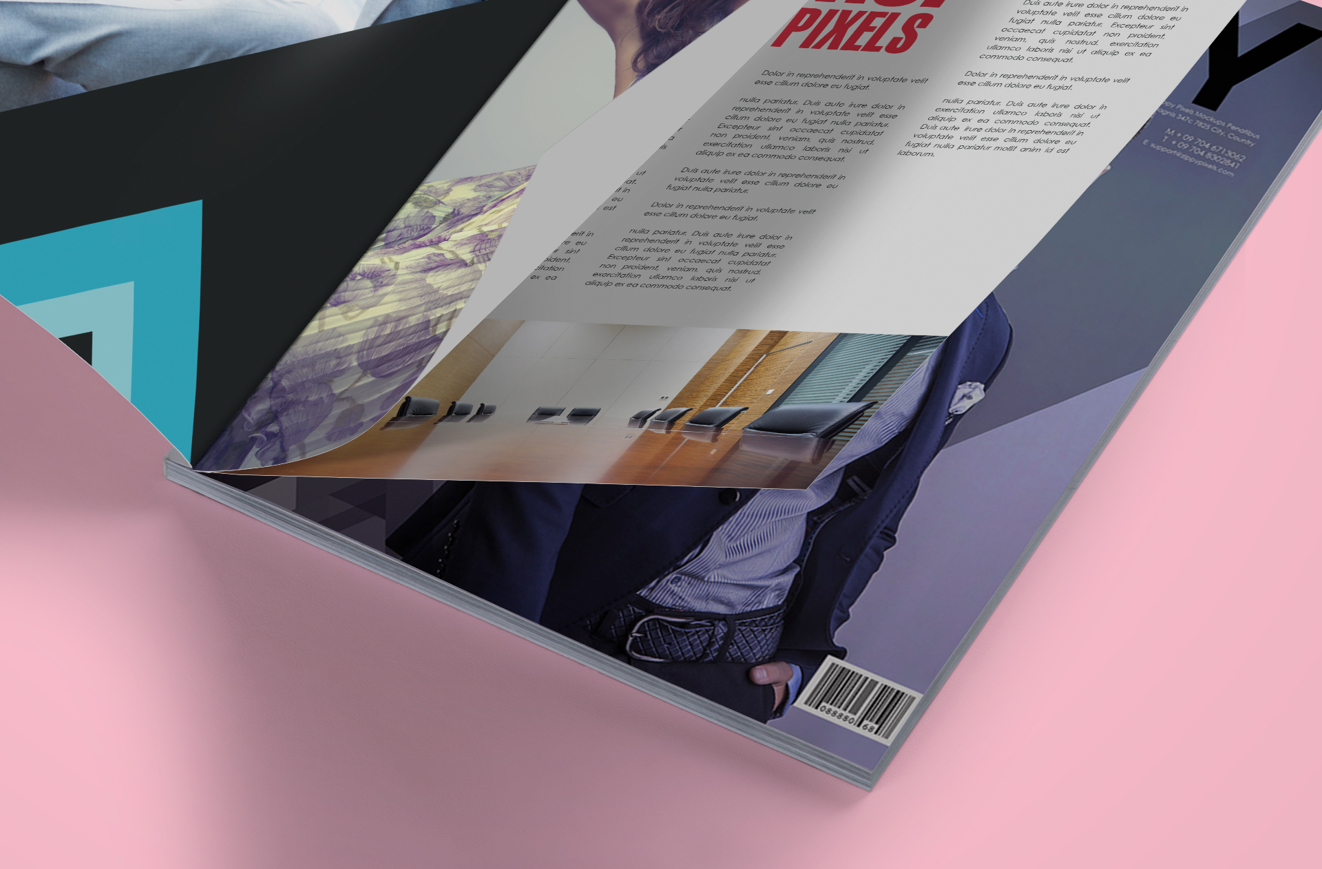 clean floating pages mockup