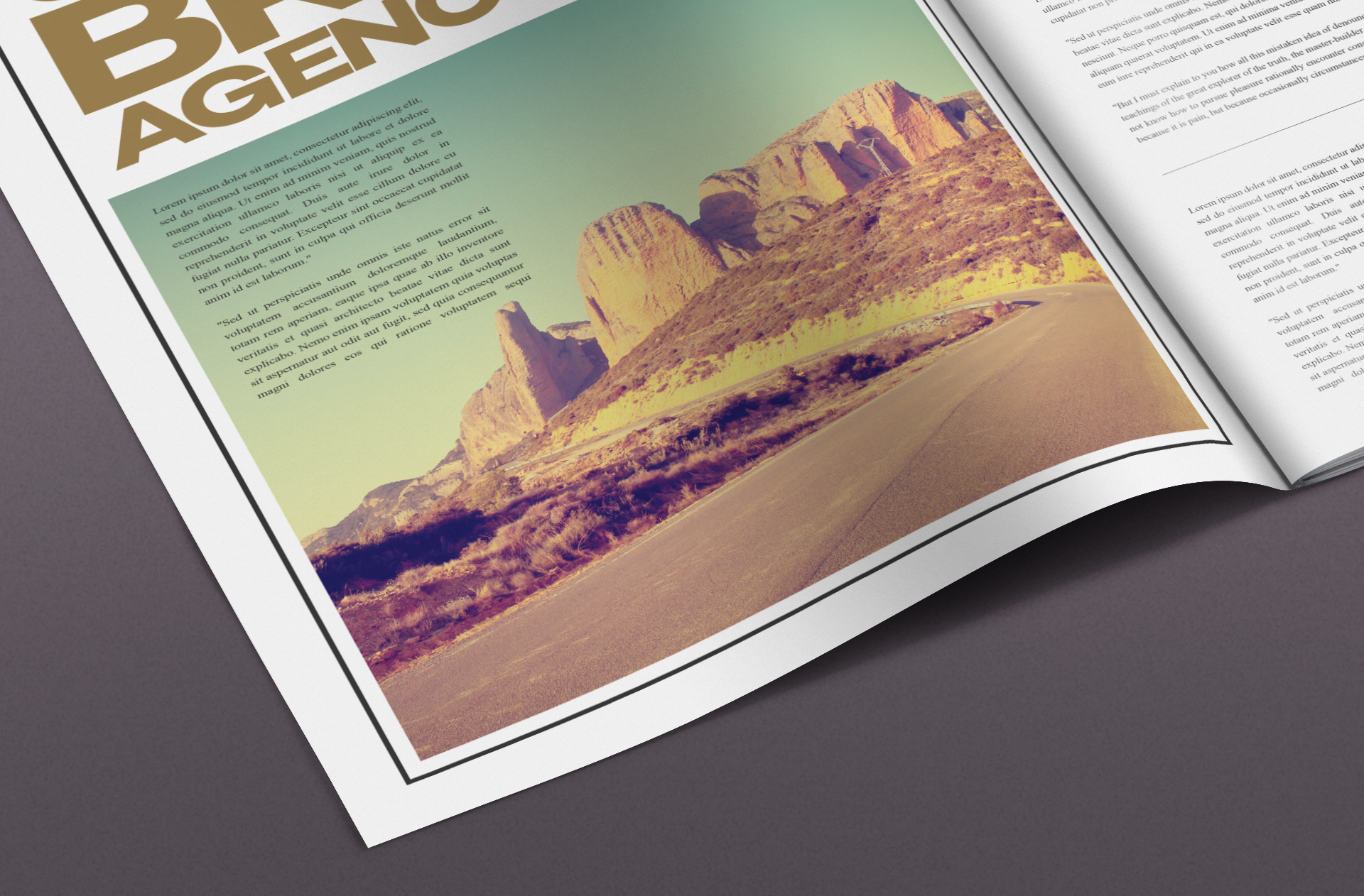 clean magazine spread design