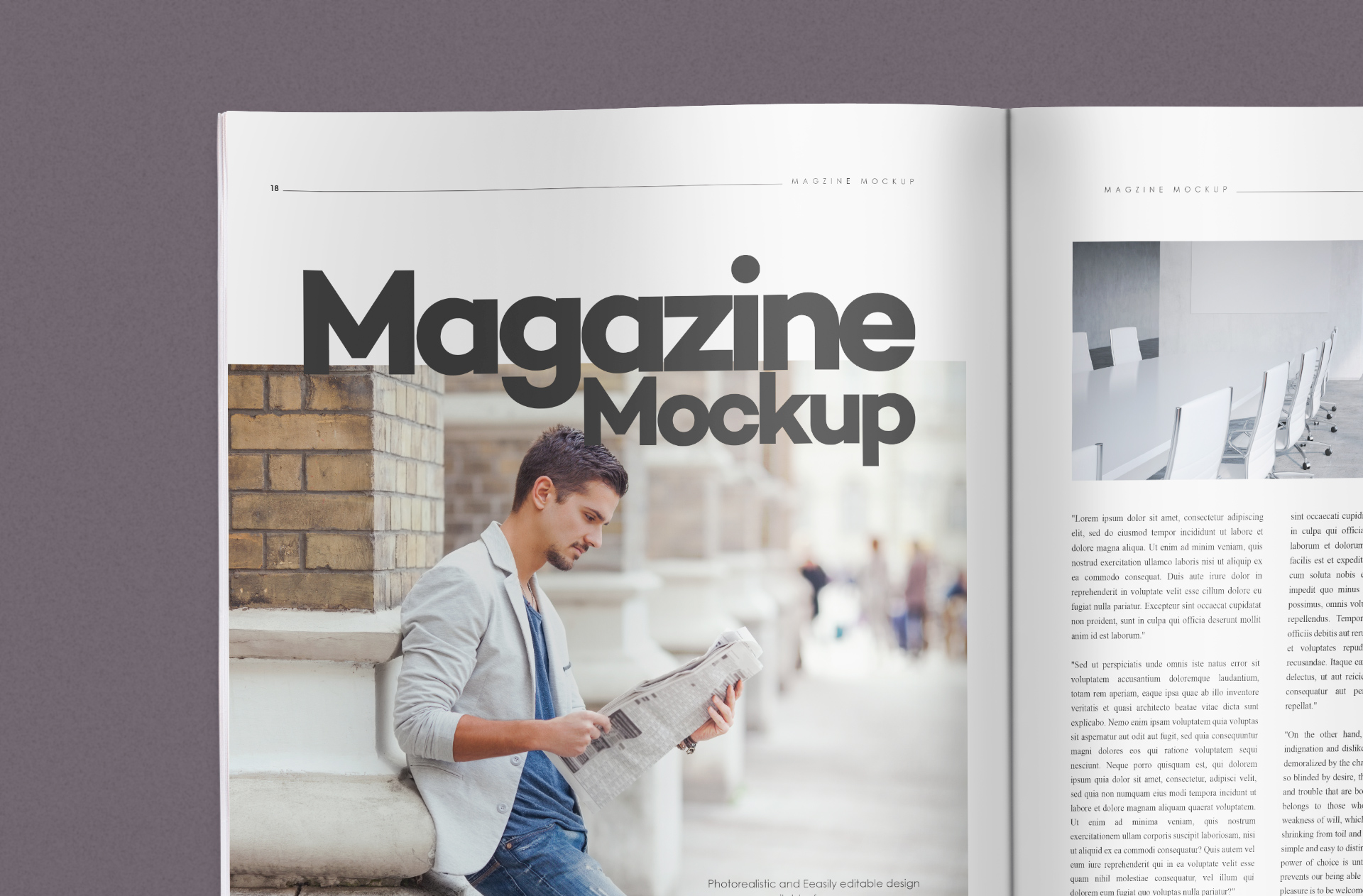 clean magazine layout