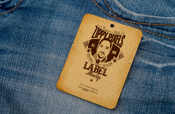 Vintage Hang Tag Mockup – Retro Clothing Label