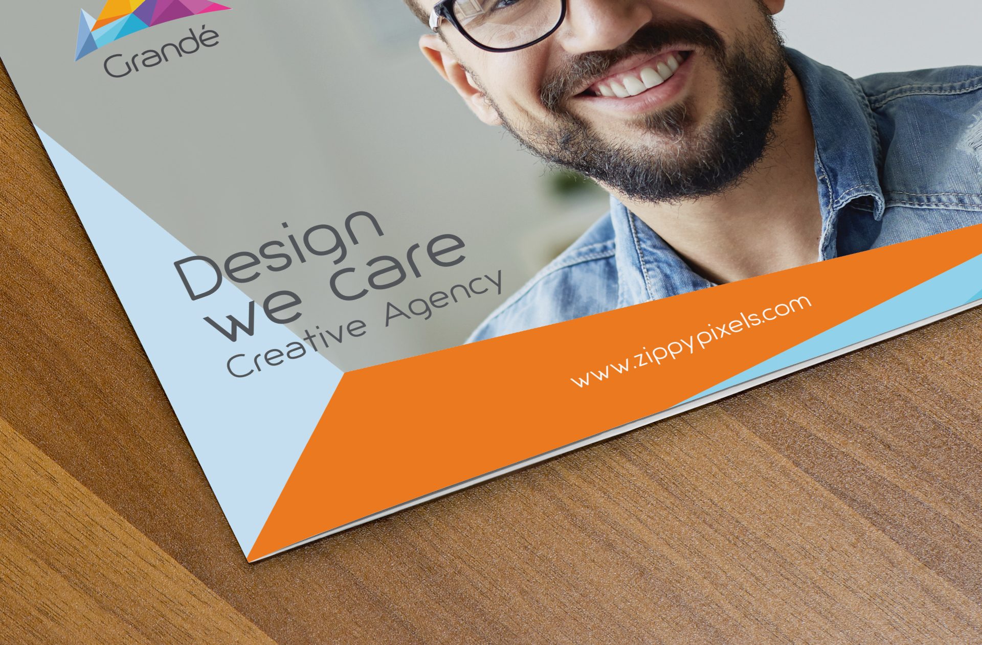 bi-fold brochure mock up