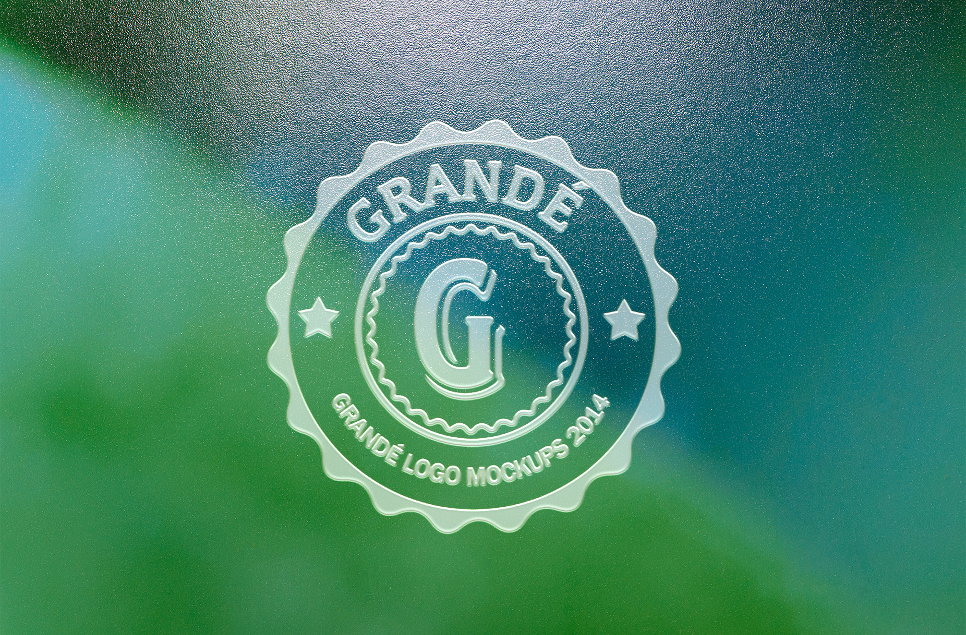 Grande Glass Logo Mockup – Frosted Badge Design