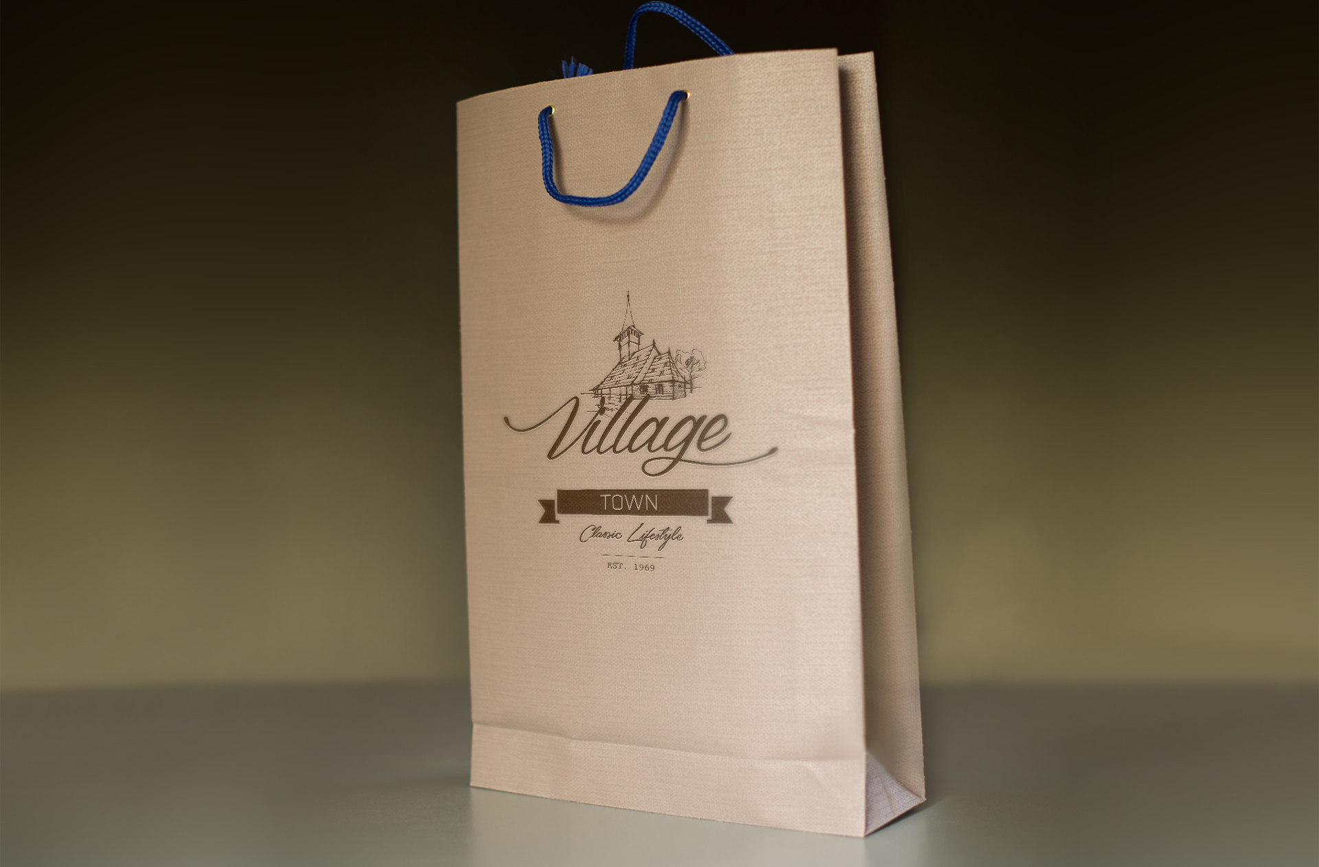 Village Town Paper Bag Logo Mockup – Eco-Friendly Design