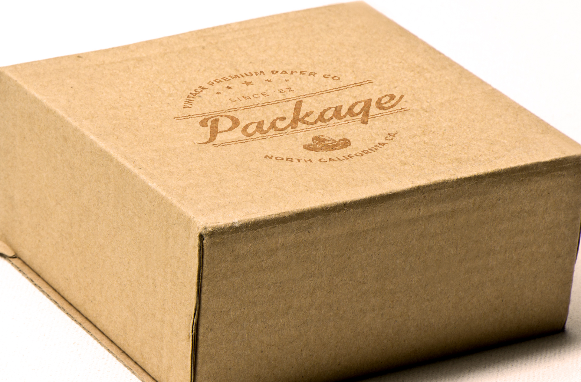 Kraft Paper Packaging Box Logo Mockup – Realistic