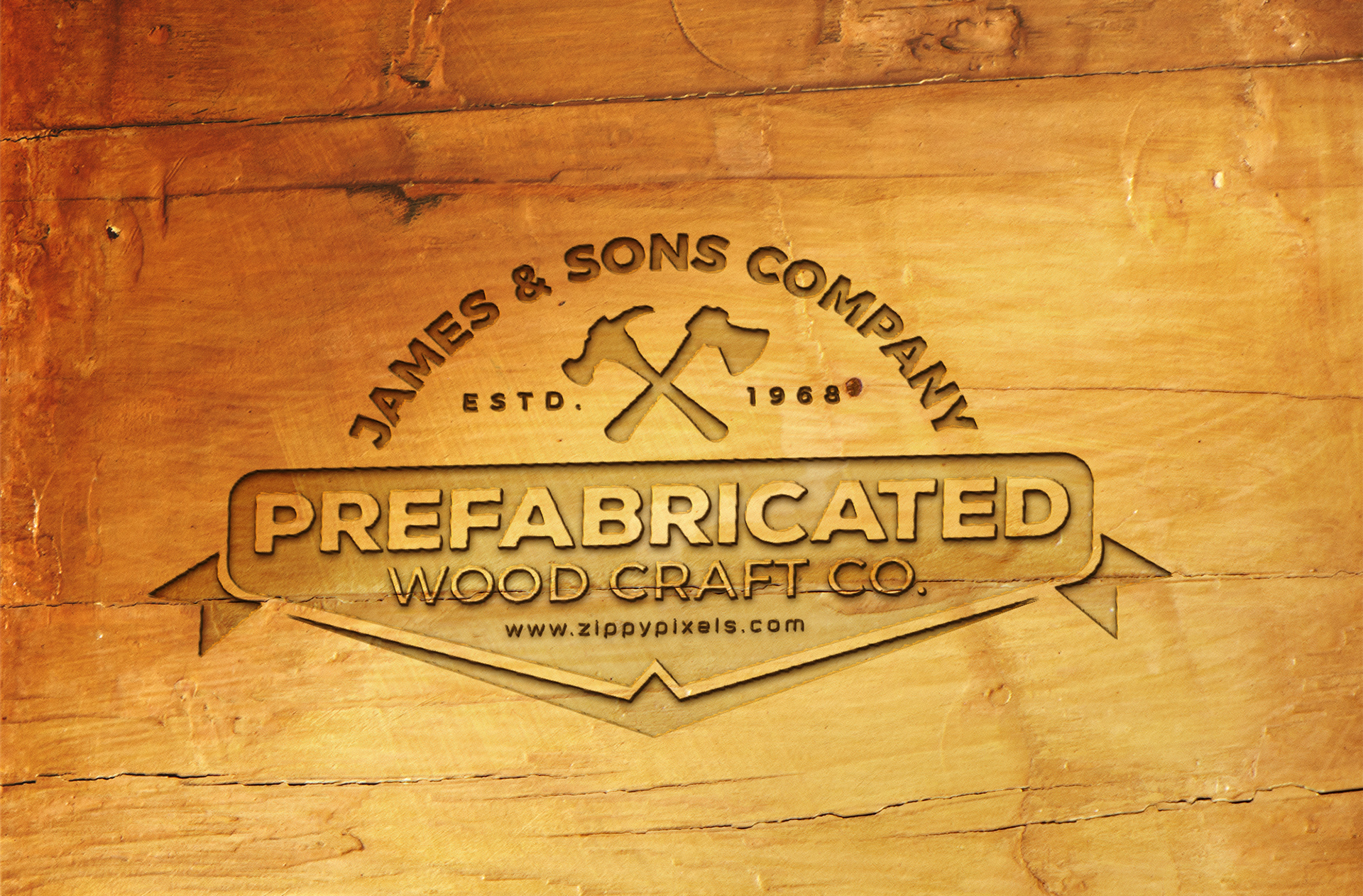 Woodcraft Logo Mockup – Prefabricated Branding