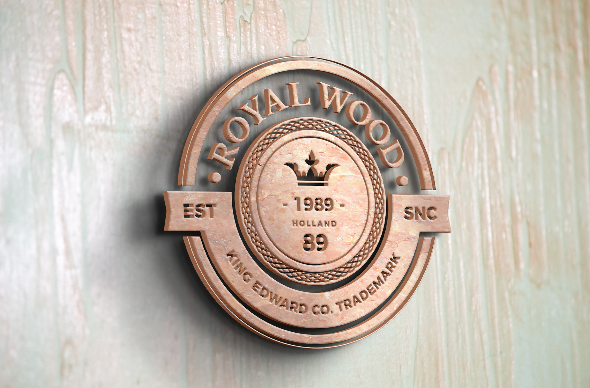 Rustic Wood Badge Logo Mockup – Classic Identity