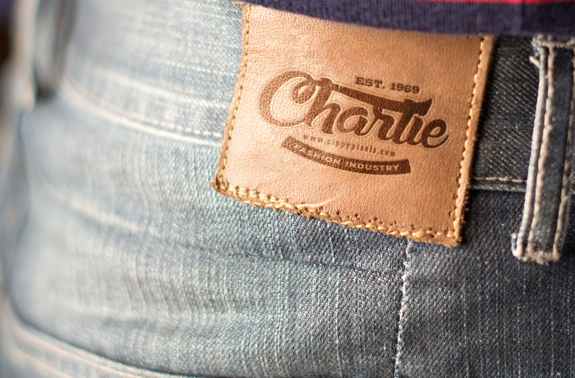 Jeans Leather Patch Logo Mockup – Fashion Branding