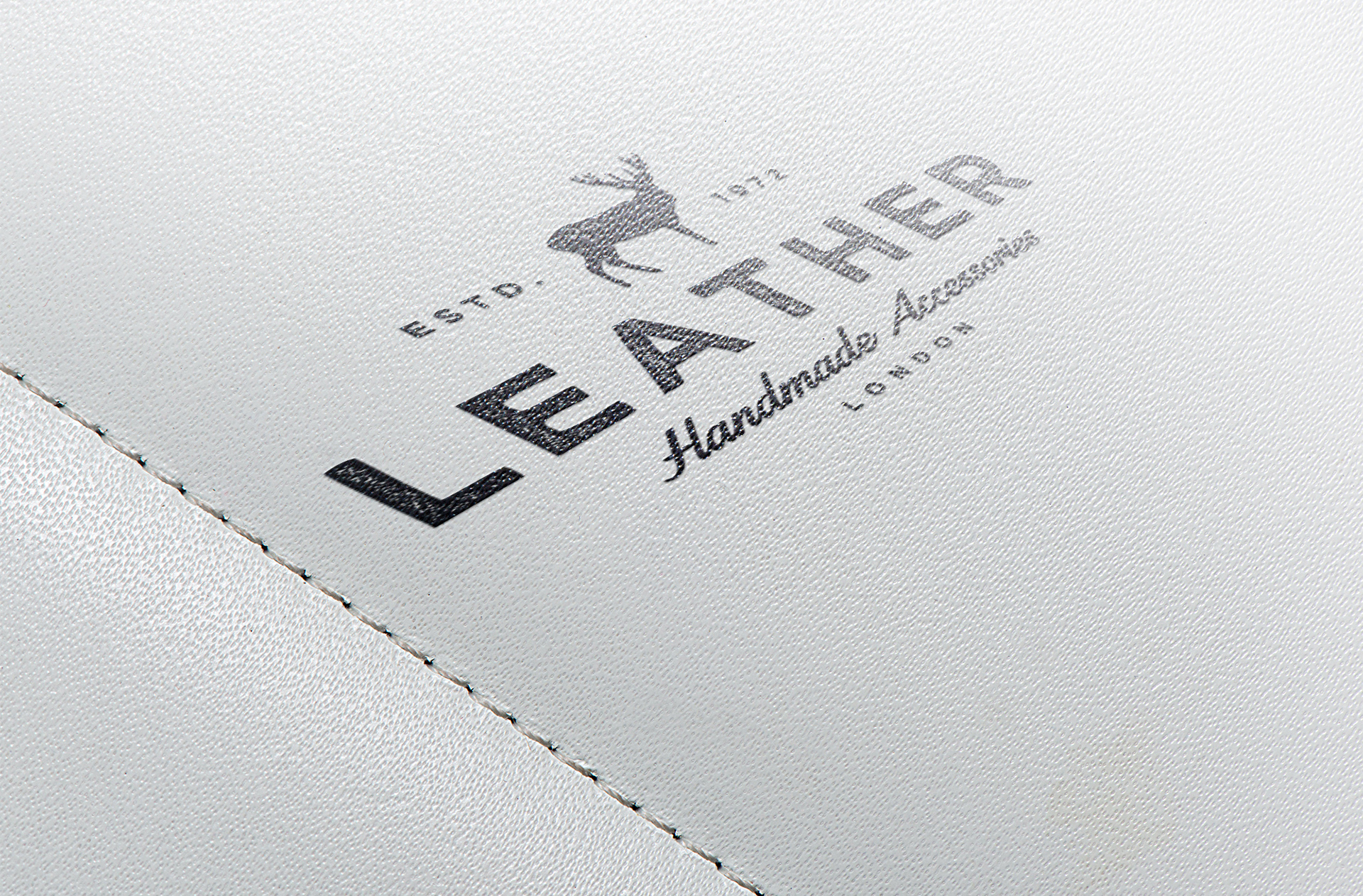 Minimalist White Leather Logo Mockup – Luxury Identity