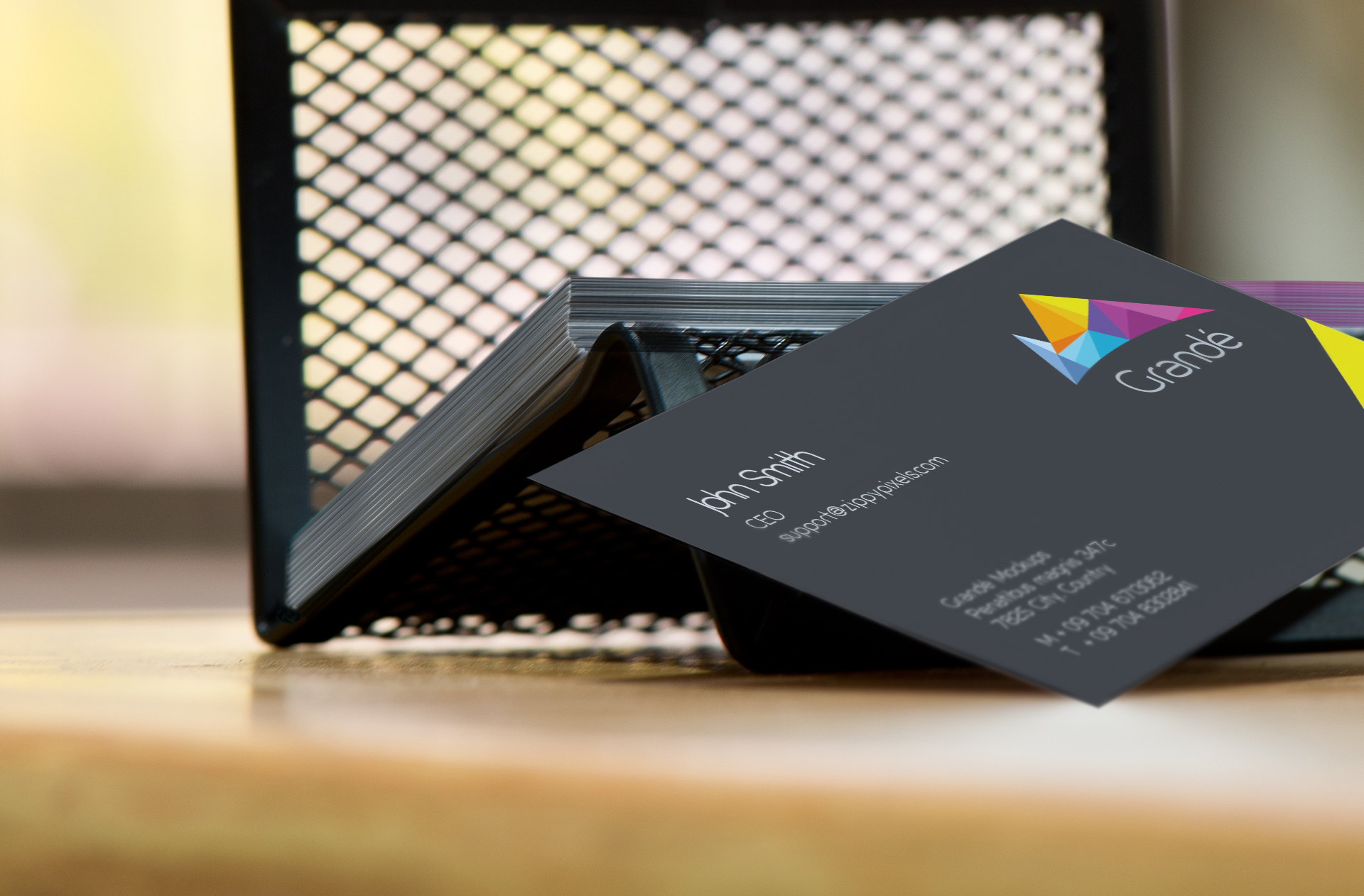 black business card