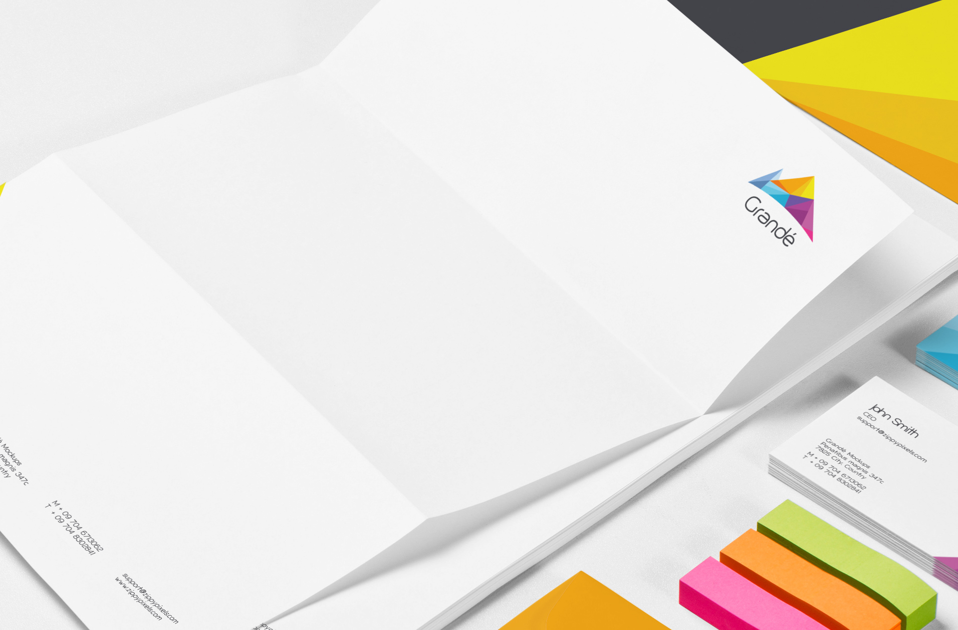 bi-fold brochure mock up