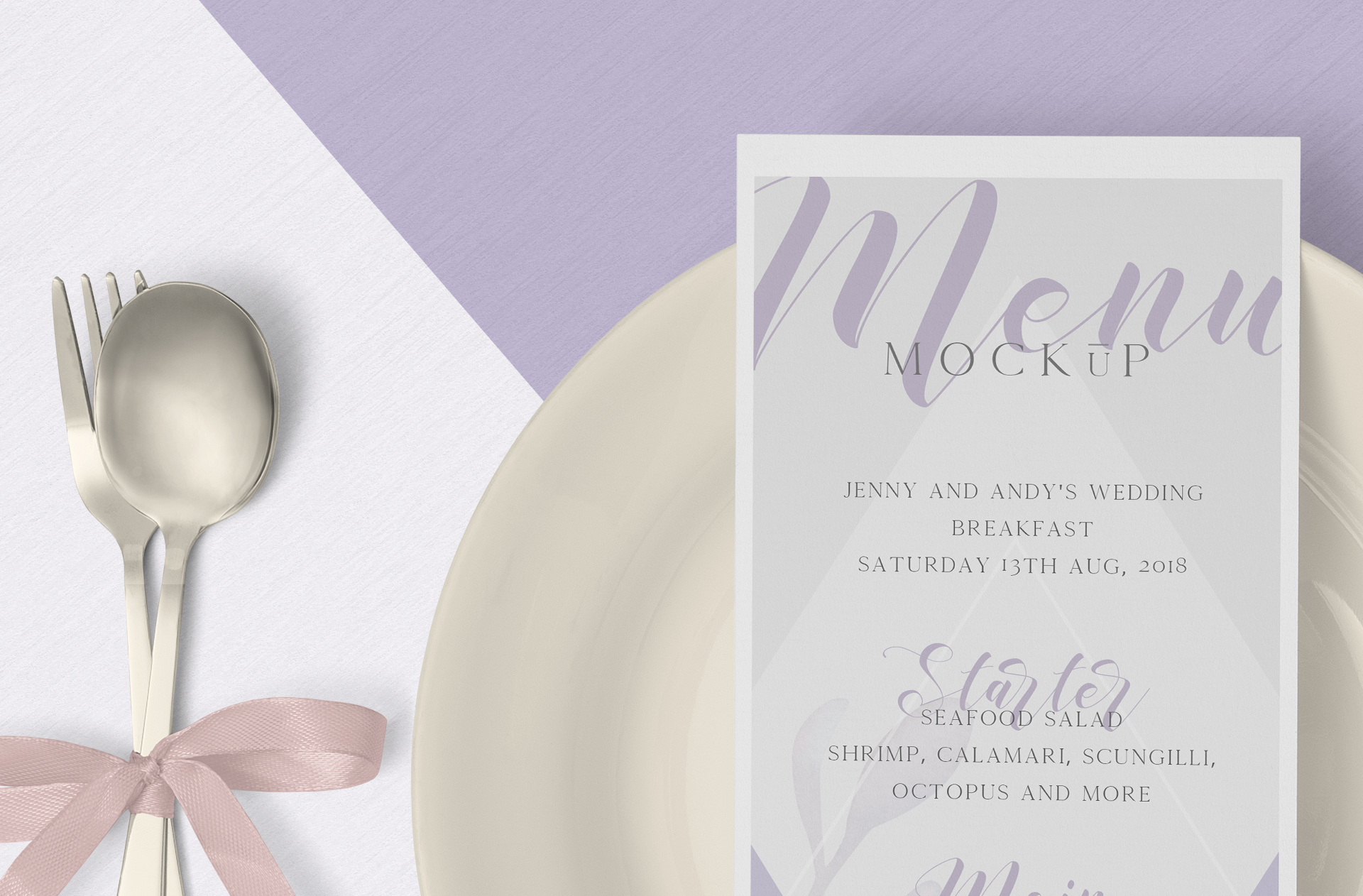 floral wedding menu PSD