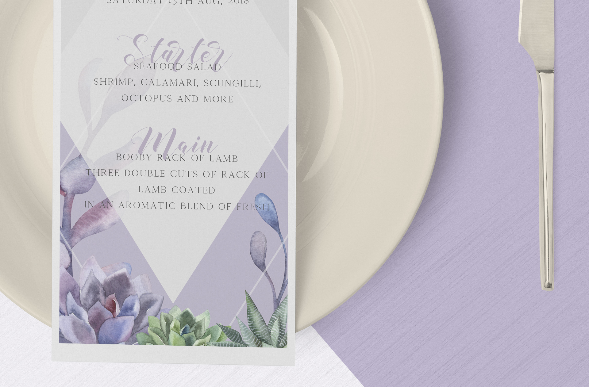 floral wedding menu PSD