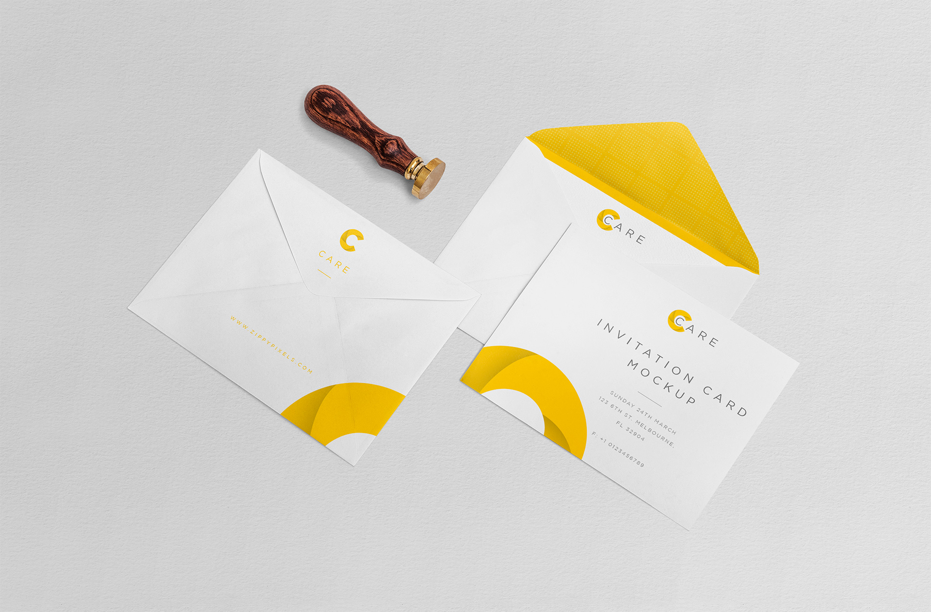 Corporate Invitation Card & Envelope Mockup