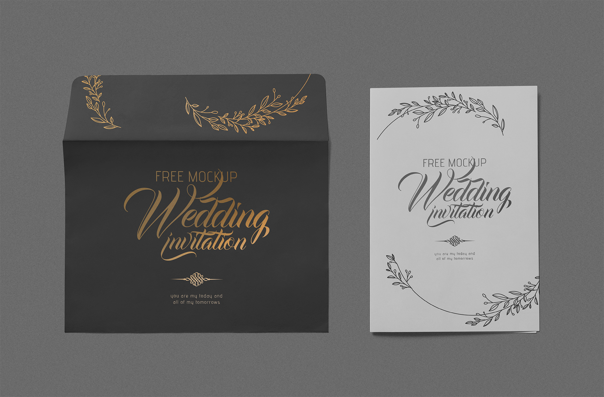 Luxury Wedding Envelope & Card Mockup
