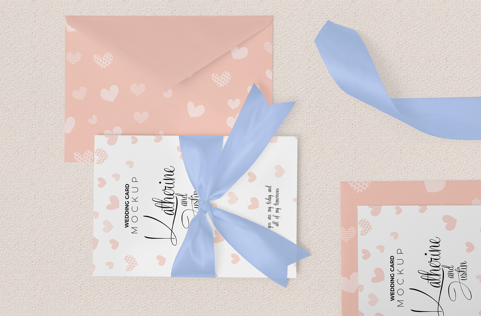 Elegant Wedding Invitation Card Mockup Set