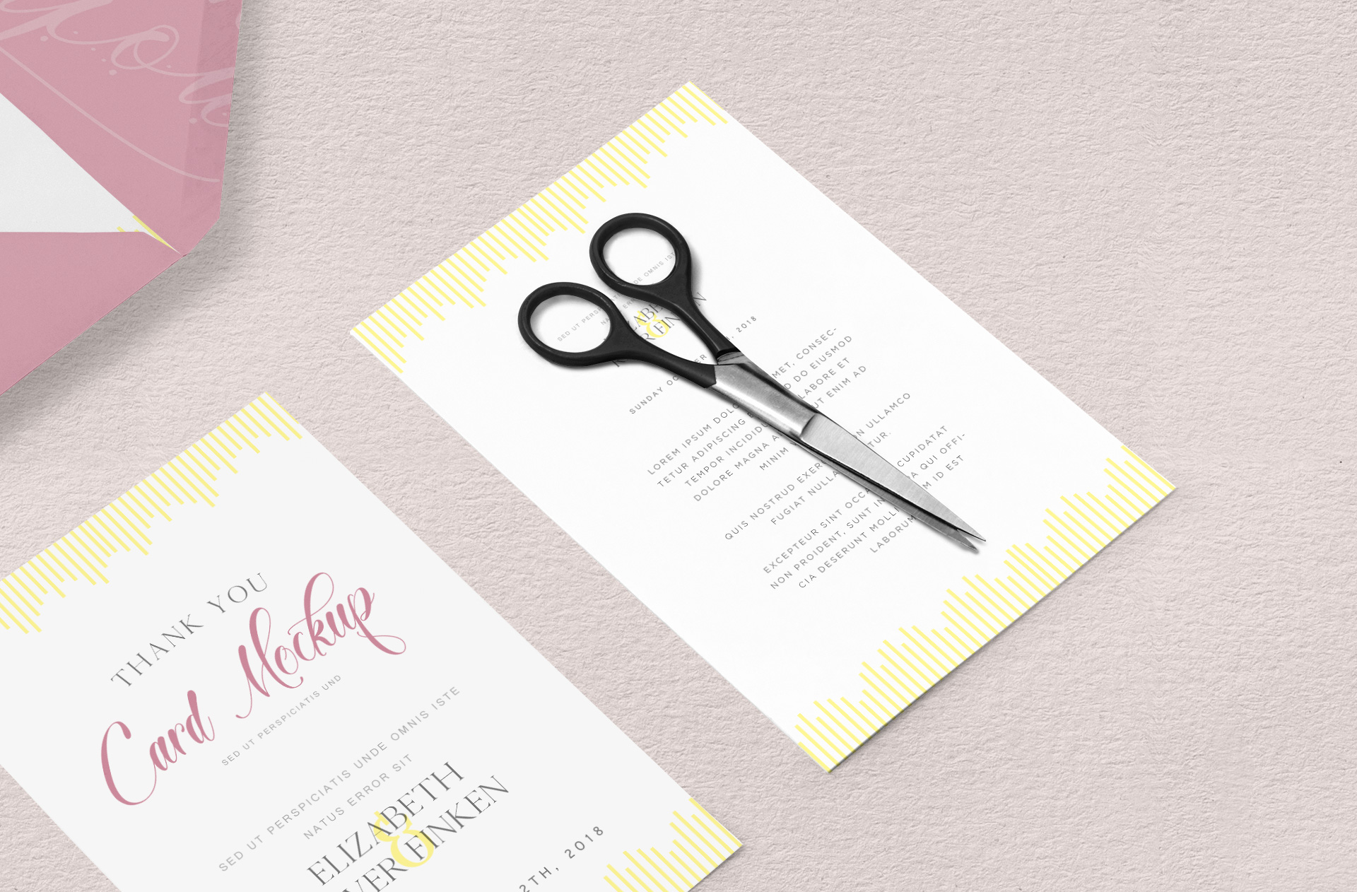 calligraphy thank you card mockup