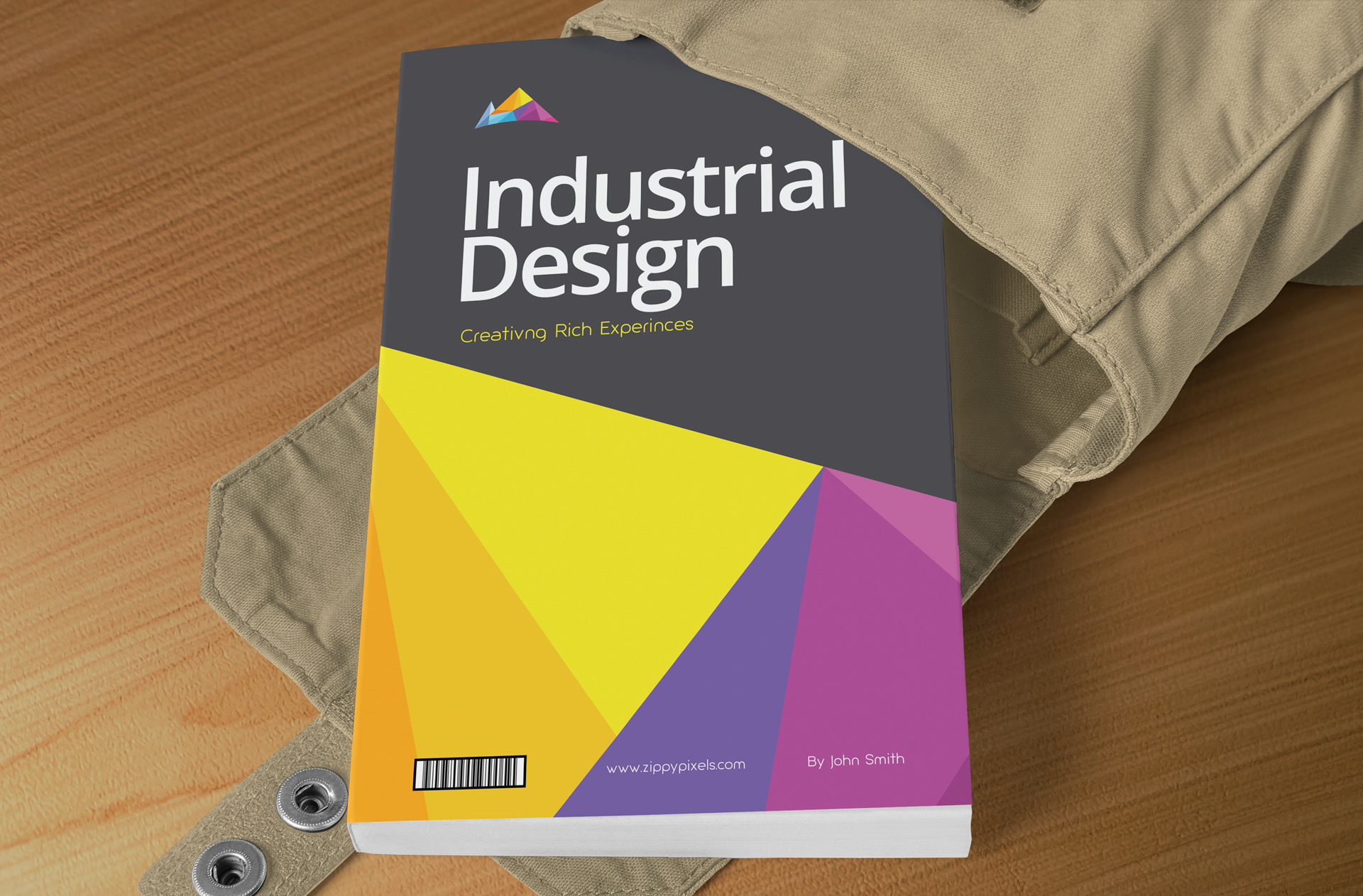 Softcover Book Cover Mockup with Realistic Design
