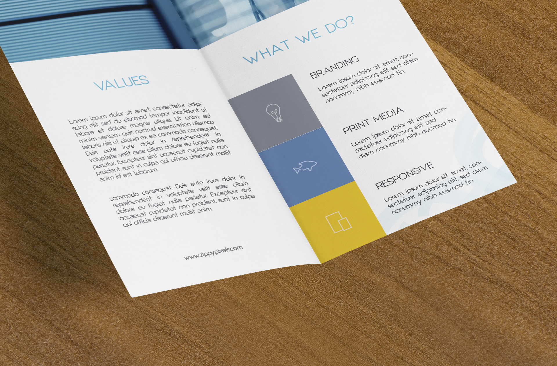 bi-fold flyer mock-up