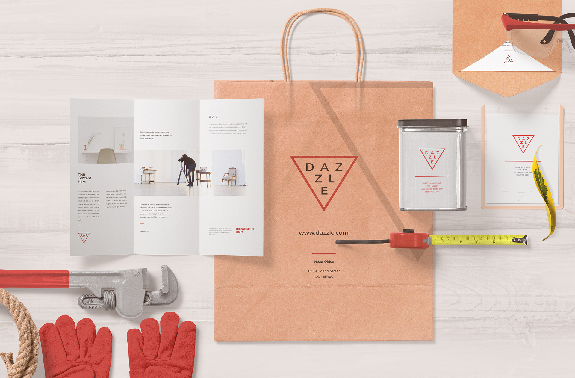Corporate Industrial Branding Scene with Tools