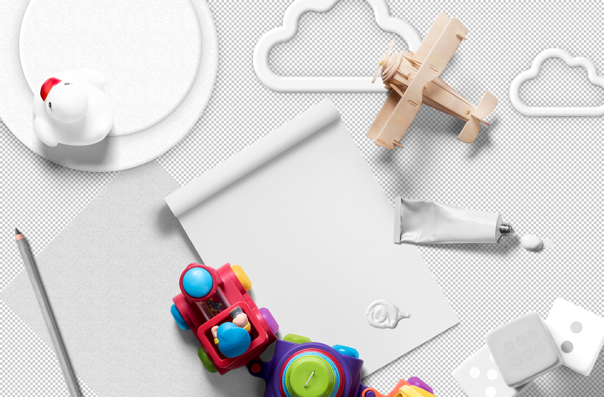 school supplies mockup