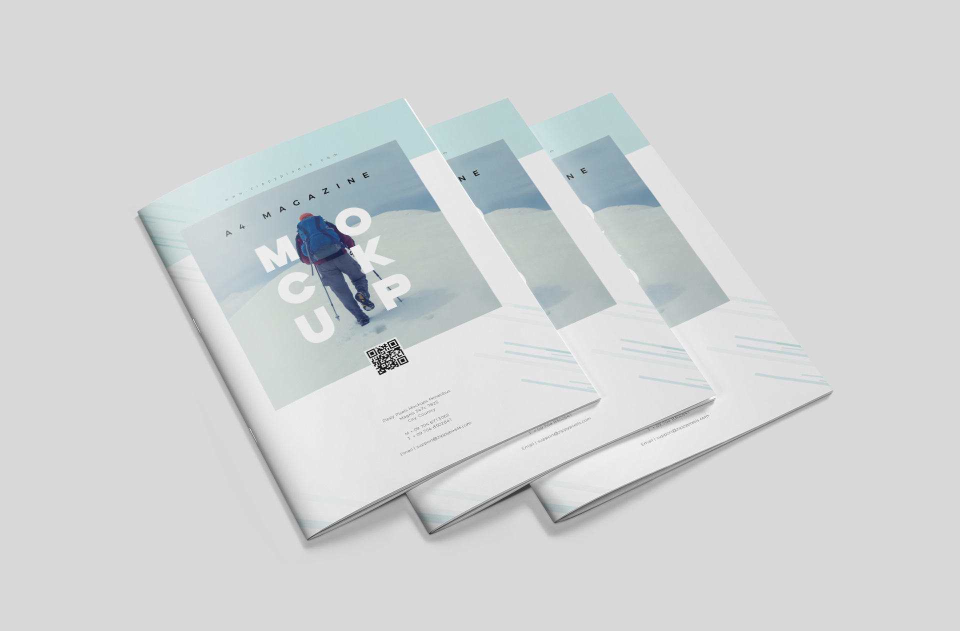 A4 Magazine Mockup Stacked Covers