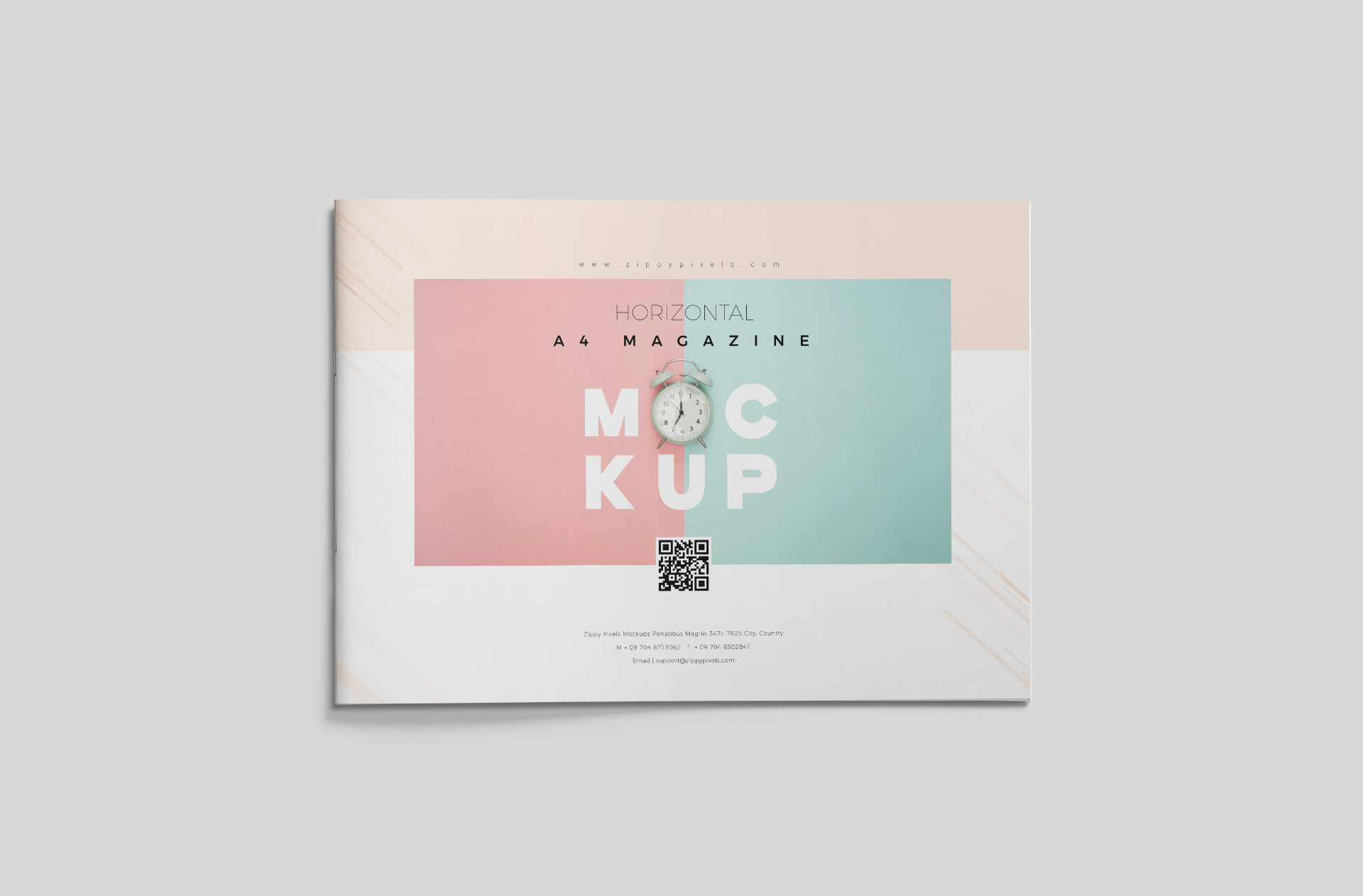 Horizontal A4 Magazine Mockup Front Cover Display
