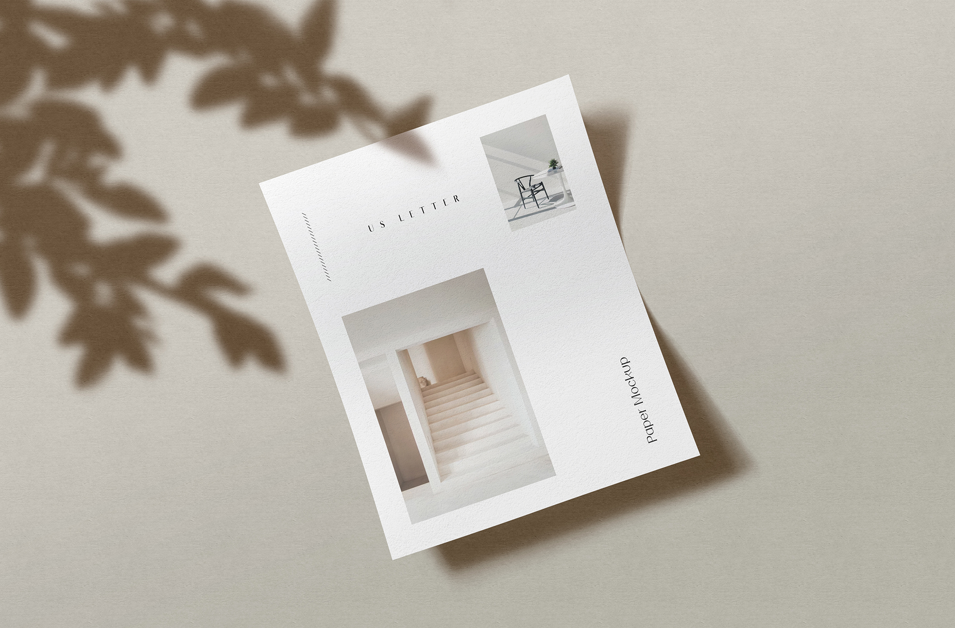Realistic US Letter Flyer Mockup with Elegant Layout